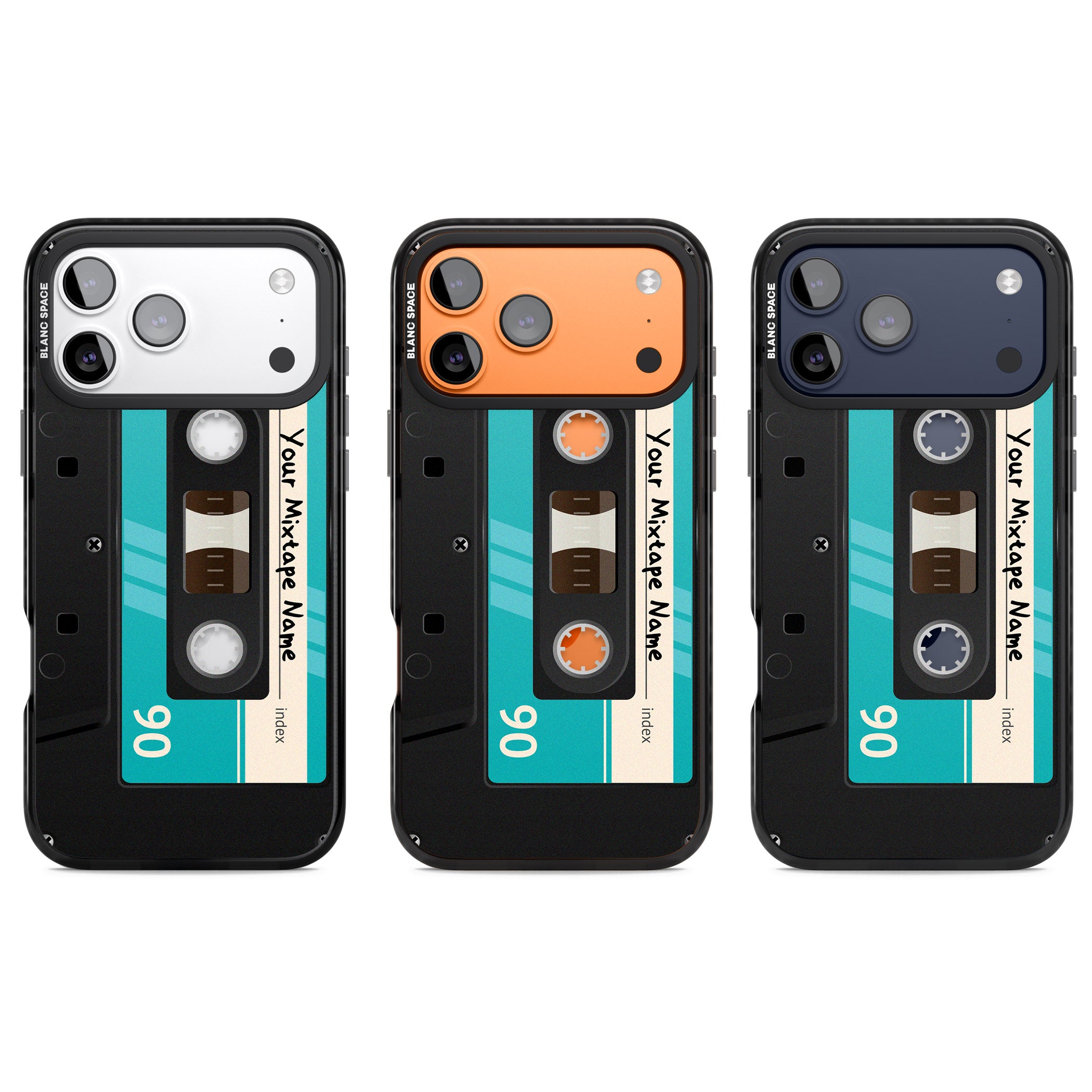 Personalised Retro Mixtape Dark iPhone 17 Pro Impact Black Phone Case APT Impact Protection