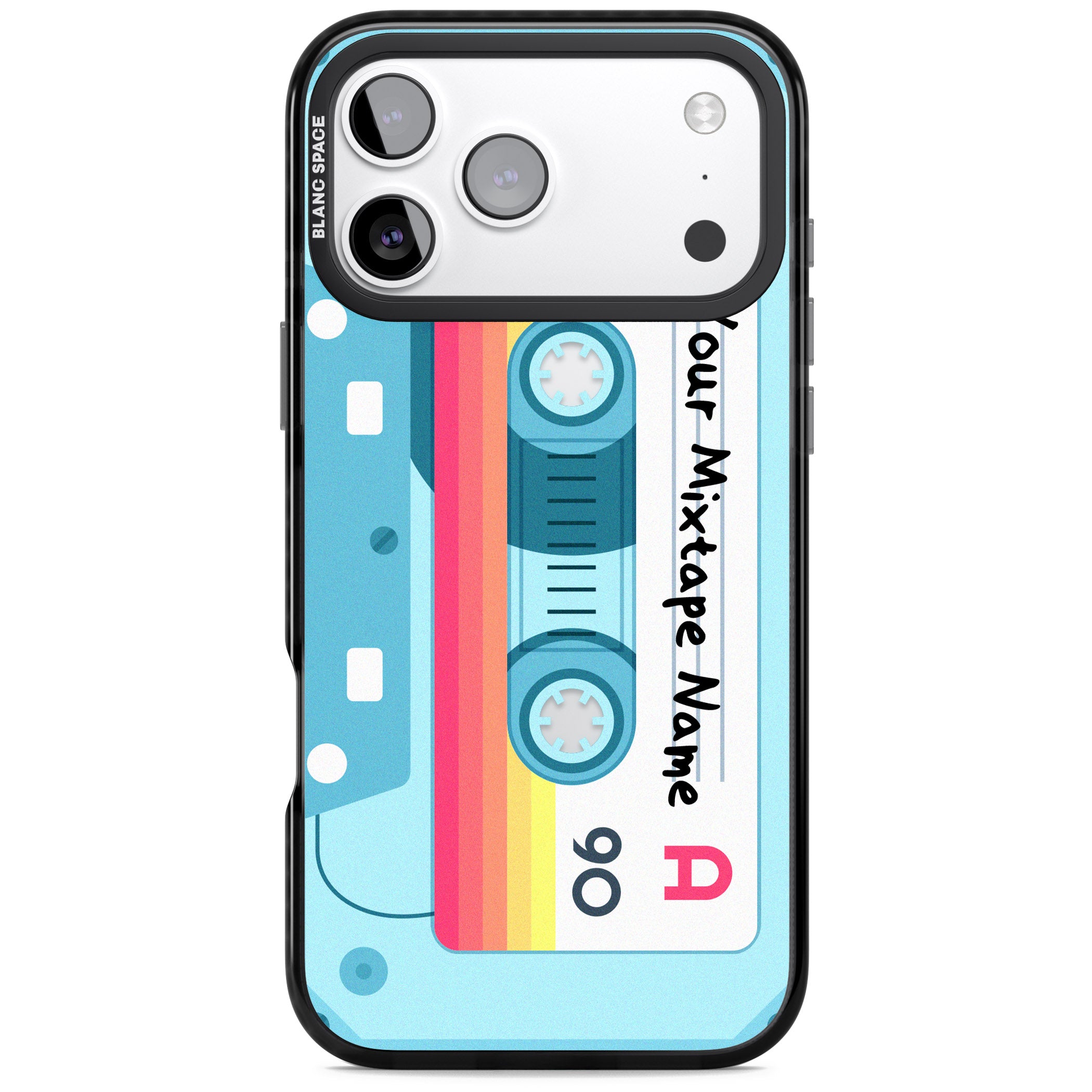 Personalised Retro Mixtape Sporty iPhone 17 Pro Impact Black Phone Case