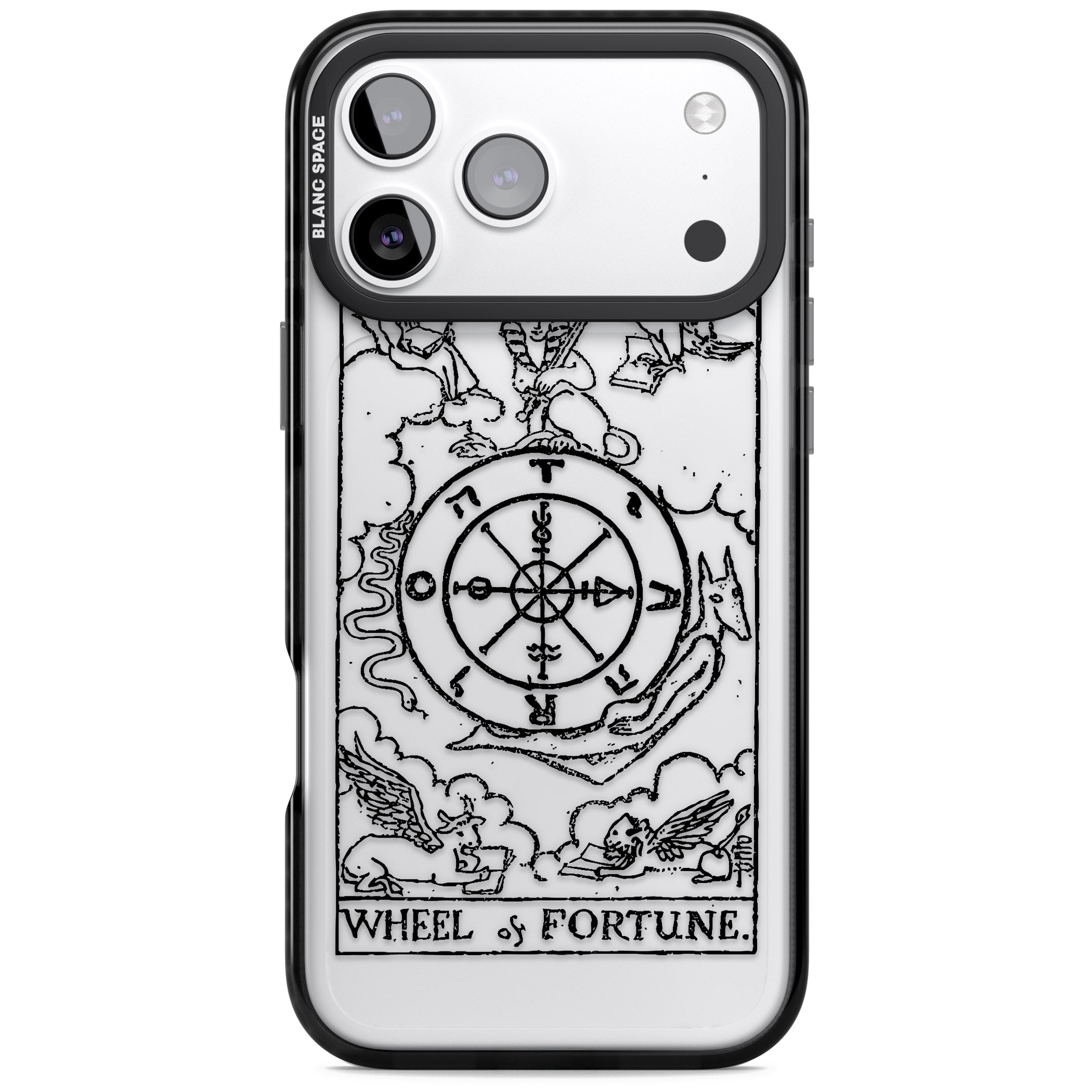 Personalised Wheel Of Fortune Tarot Transparent iPhone 17 Pro Impact Black Phone Case