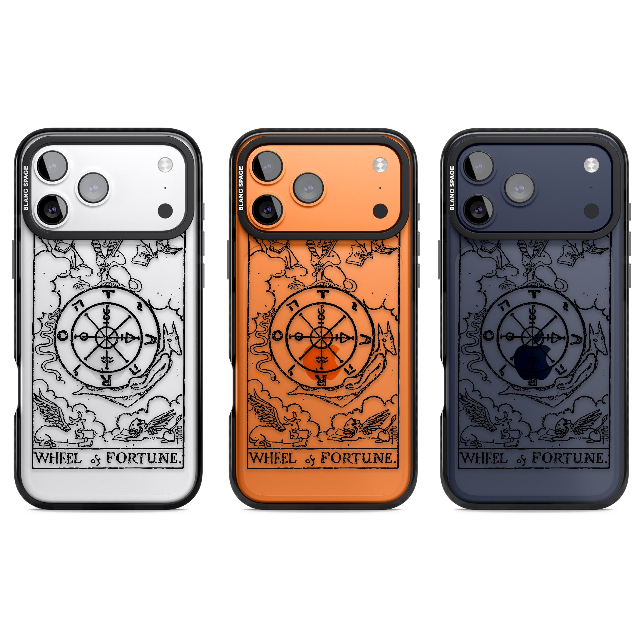 Personalised Wheel Of Fortune Tarot Transparent iPhone 17 Pro Impact Black Phone Case APT Impact Protection