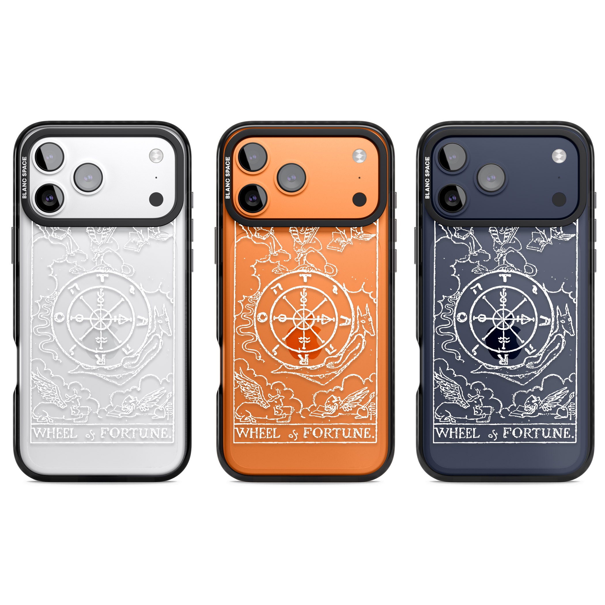Personalised Wheel Of Fortune Tarot Card (White) iPhone 17 Pro Impact Black Phone Case APT Impact Protection