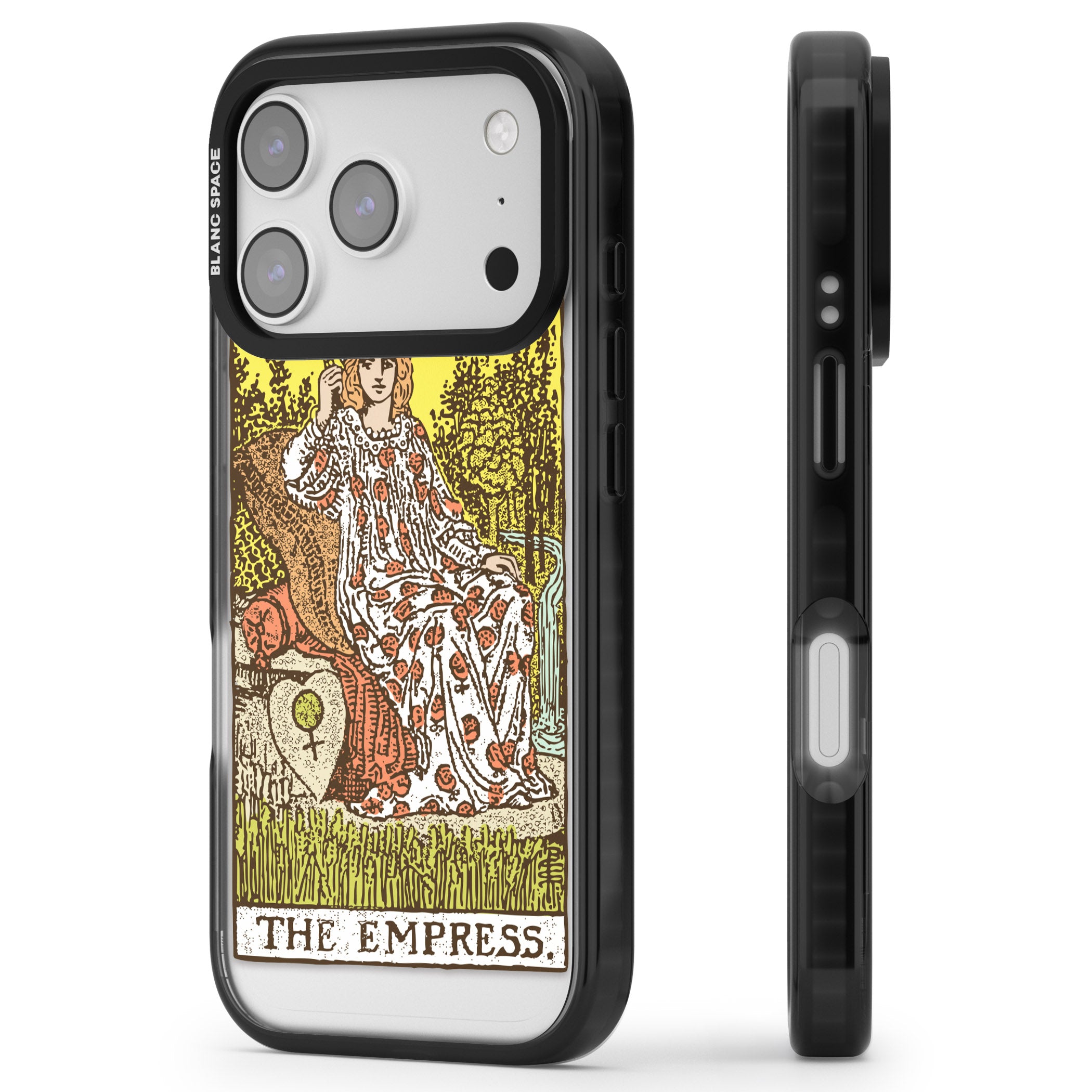 Personalised The Empress Tarot Card (Color) iPhone 17 Pro Impact Black Phone Case Side Profile