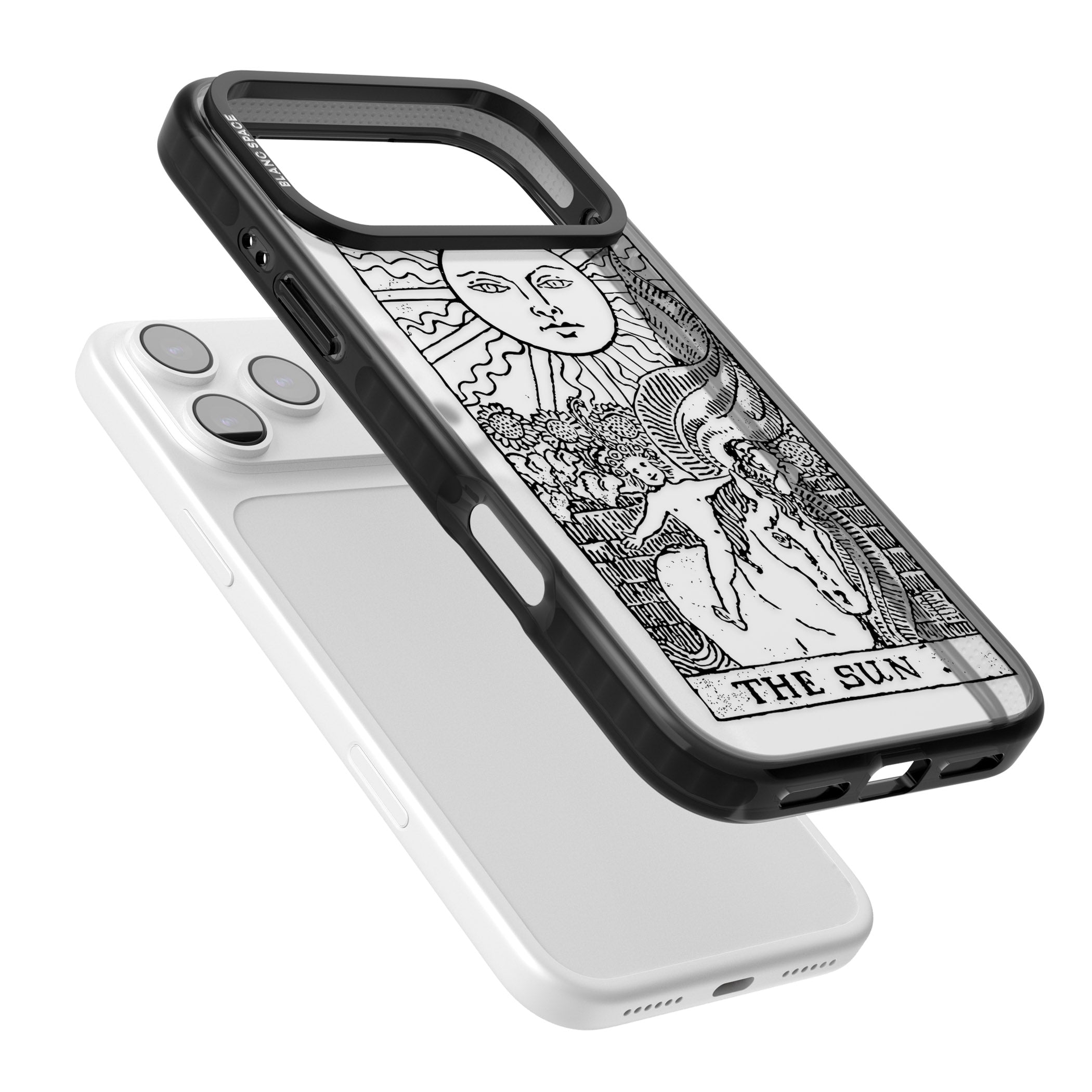 Personalised The Sun Tarot Card (Clear) iPhone 17 Pro Impact Black Phone Case Colours