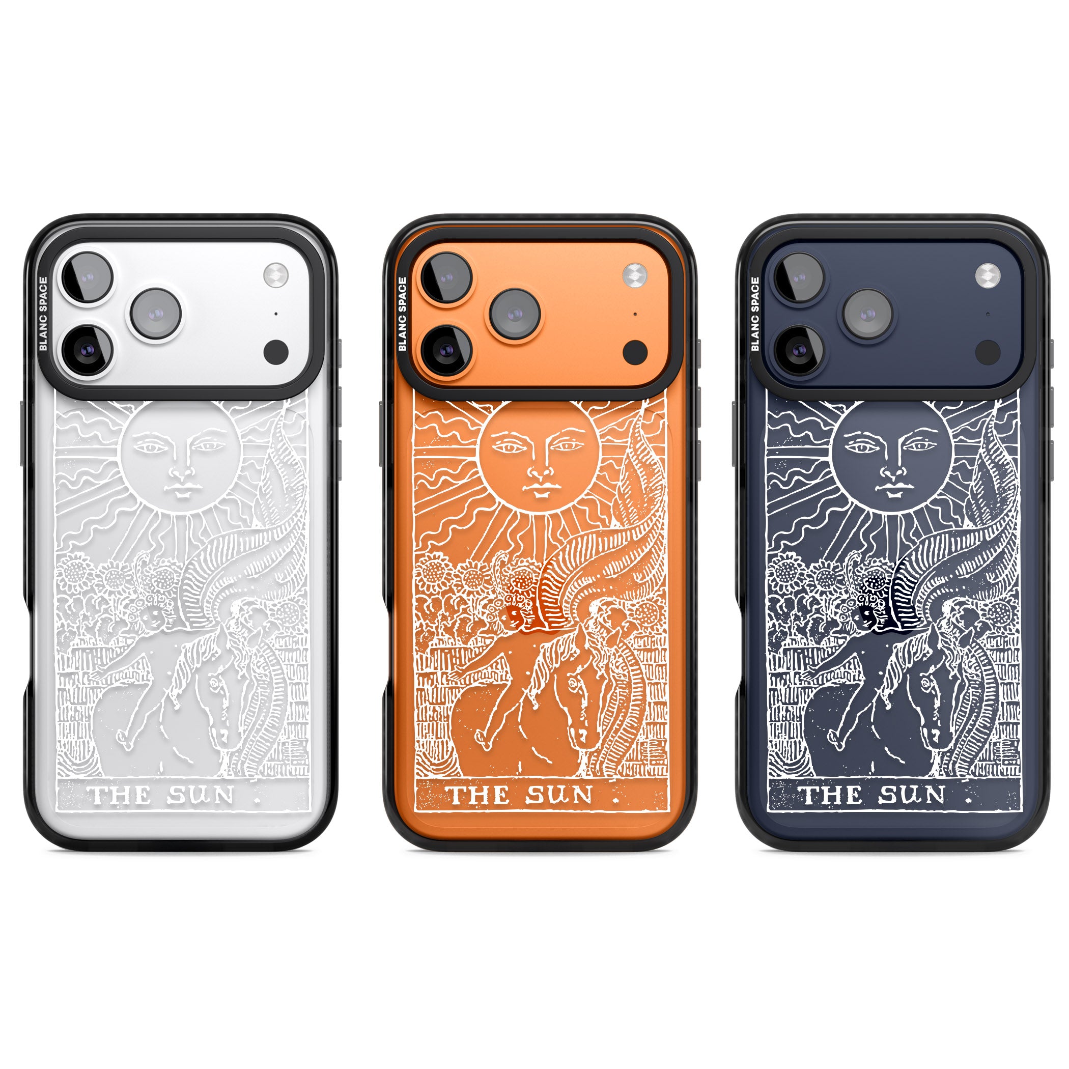 Personalised The Sun Tarot Card (White) iPhone 17 Pro Impact Black Phone Case APT Impact Protection