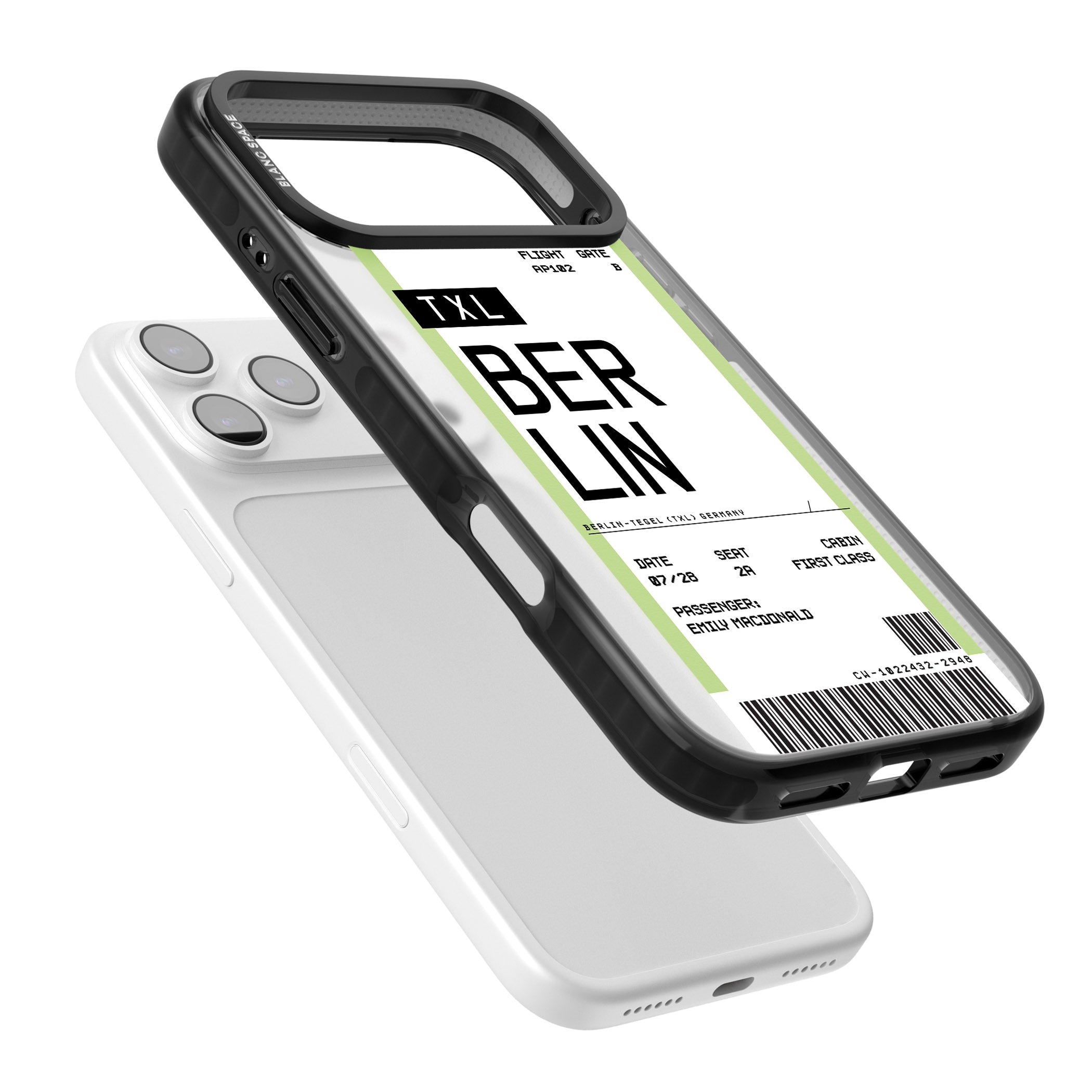Personalised Berlin Boarding Pass iPhone 17 Pro Impact Black Phone Case Colours