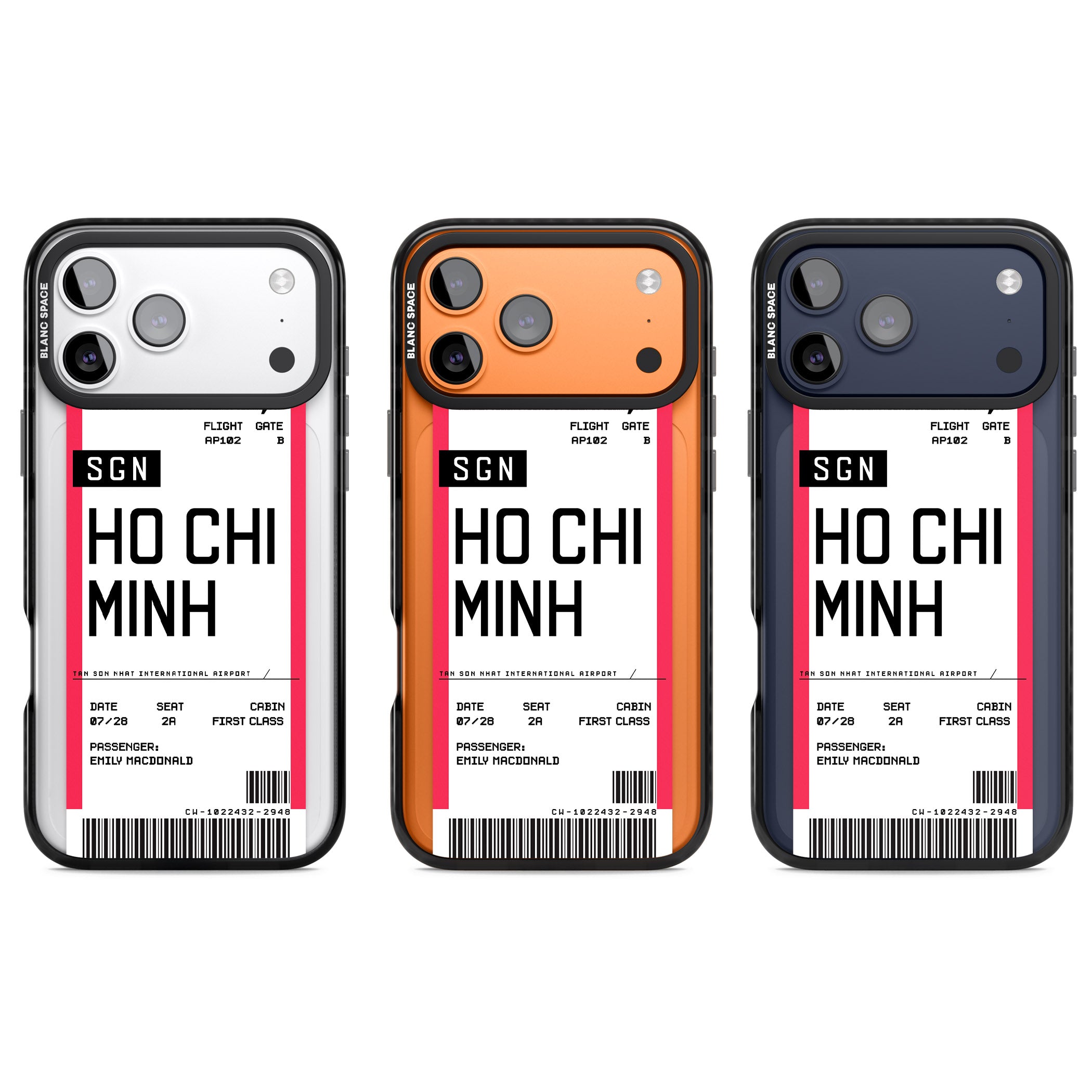 Personalised Ho Chi Minh Boarding Pass iPhone 17 Pro Impact Black Phone Case APT Impact Protection
