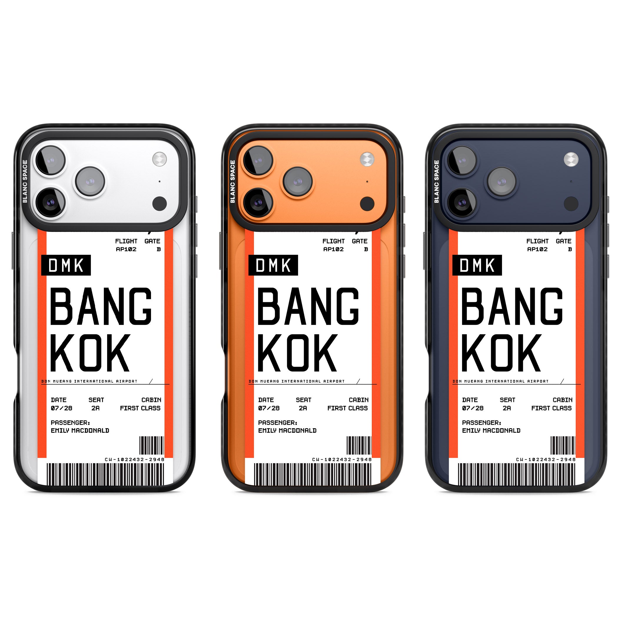 Personalised Bangkok Boarding Pass iPhone 17 Pro Impact Black Phone Case APT Impact Protection