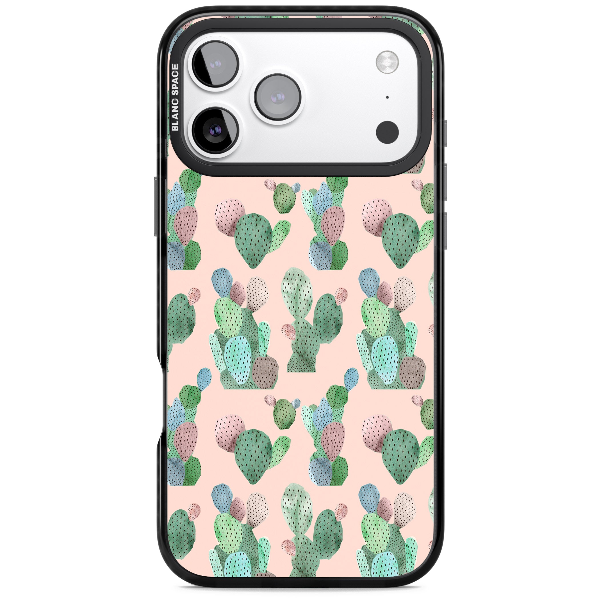 Pink Cactus iPhone 17 Pro Impact Black Phone Case