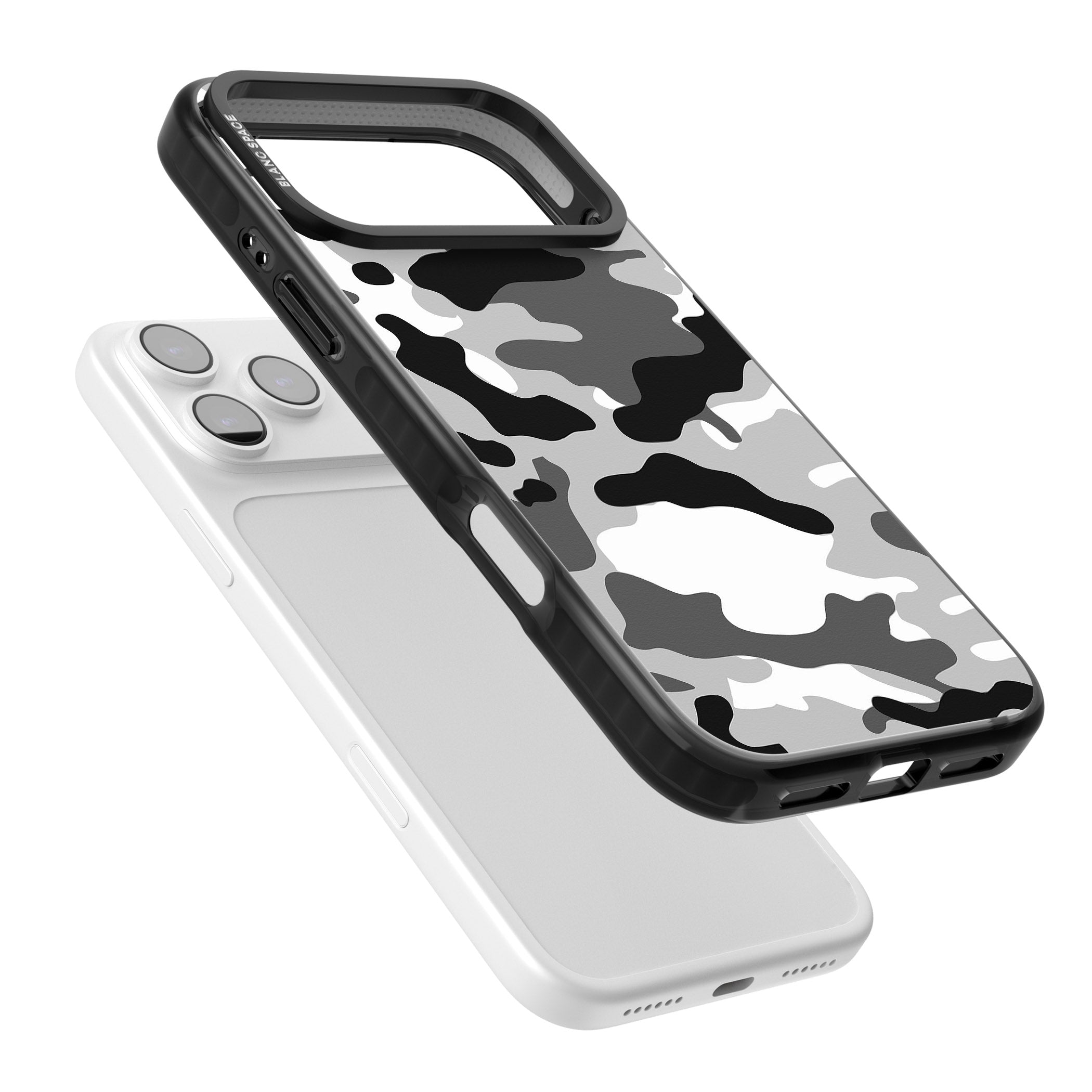 Grey Camo iPhone 17 Pro Impact Black Phone Case Colours