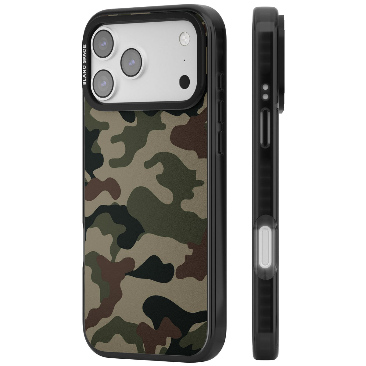 Woodland British Camo iPhone 17 Pro Max Impact Black Phone Case side