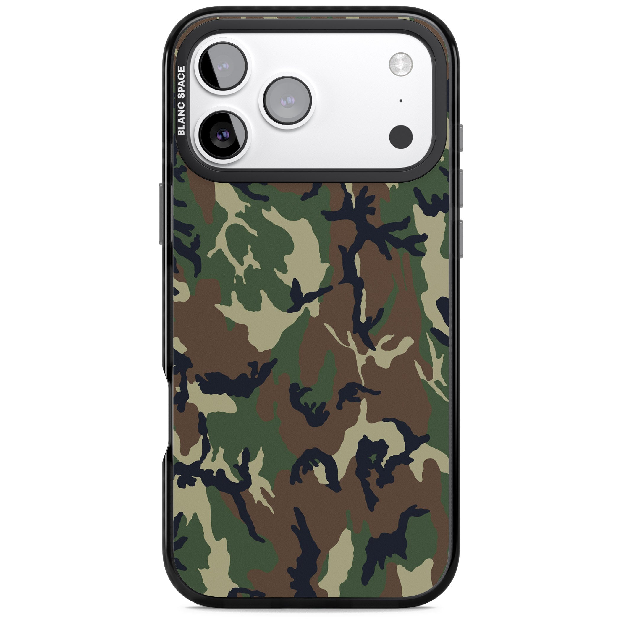 Forest Green Camo iPhone 17 Pro Impact Black Phone Case