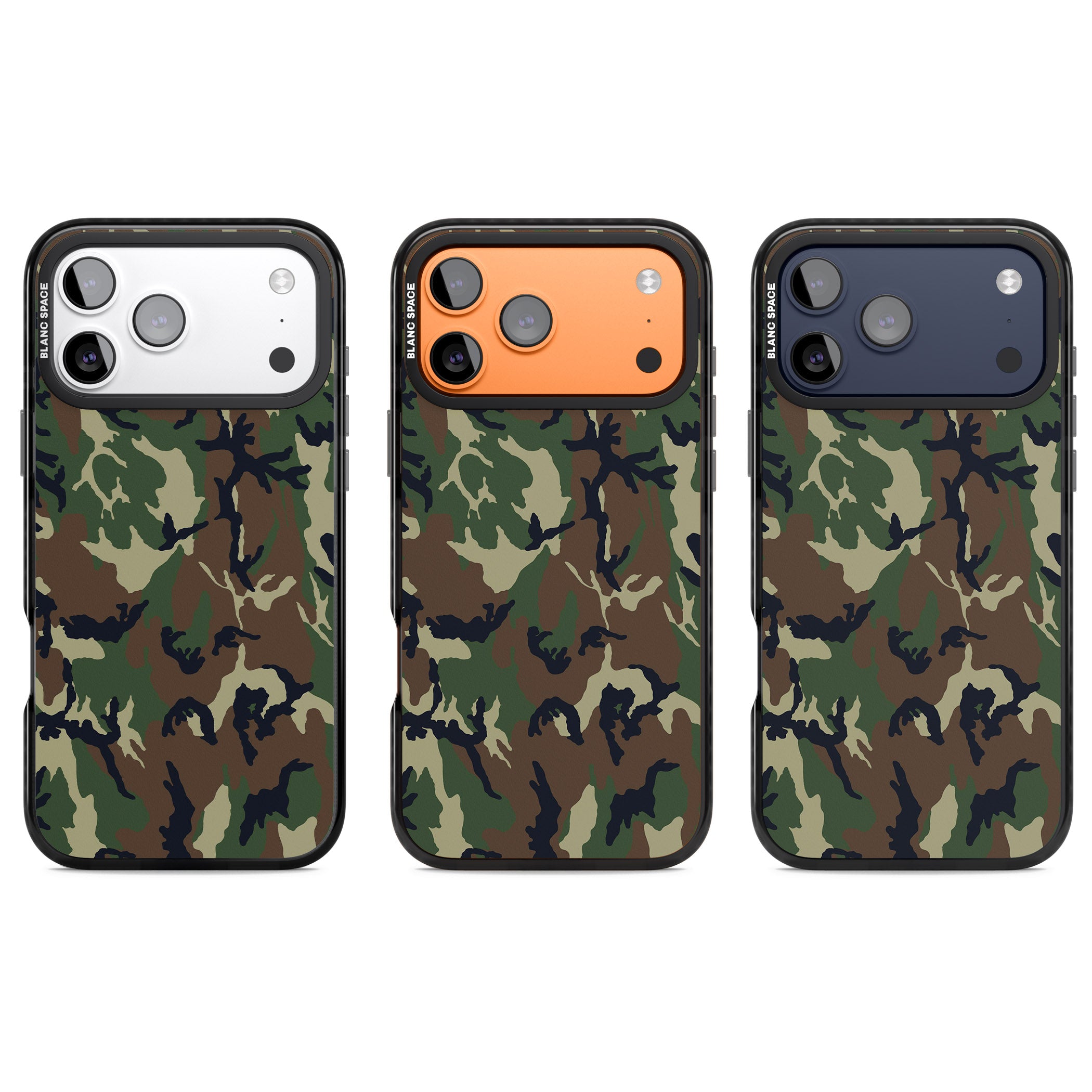 Forest Green Camo iPhone 17 Pro Impact Black Phone Case APT Impact Protection