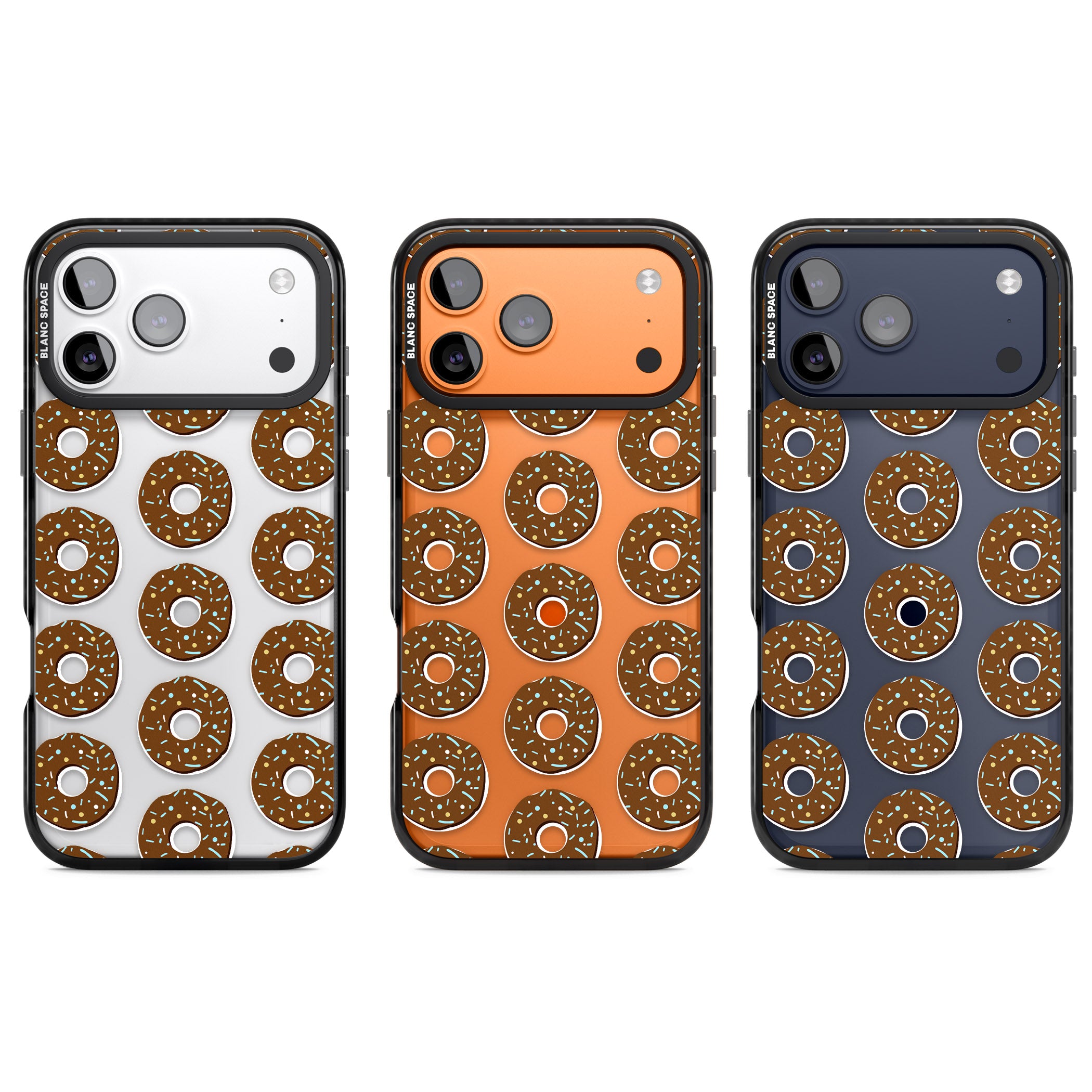 Chocolate Donut Pattern iPhone 17 Pro Impact Black Phone Case APT Impact Protection