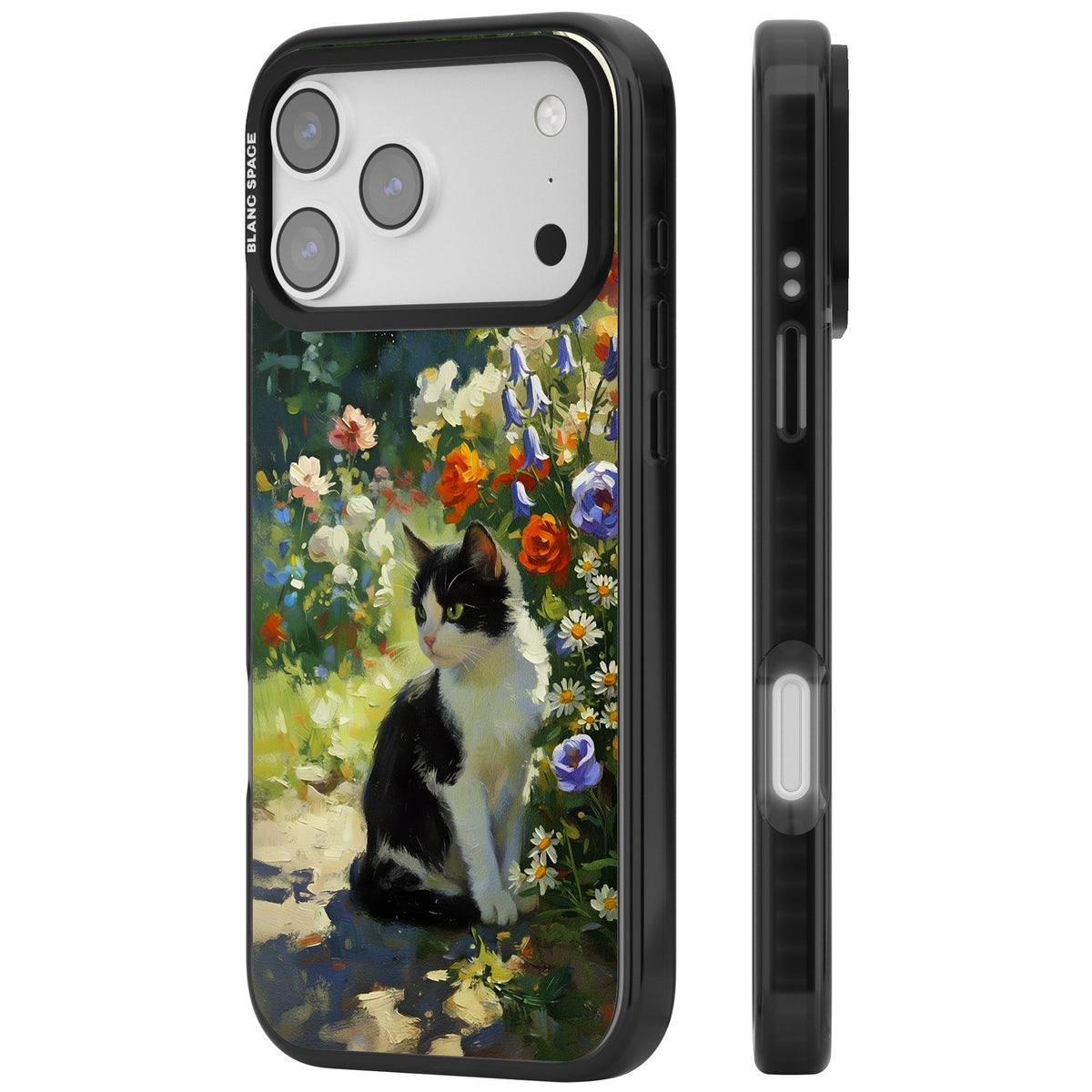 Cat In The Meadow iPhone 17 Pro Max Impact Black Phone Case side