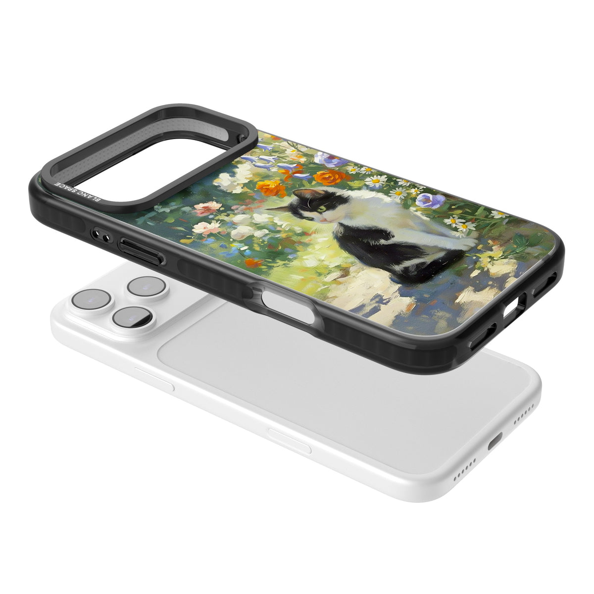 Cat In The Meadow iPhone 17 Pro Max Impact Black Phone Case angled