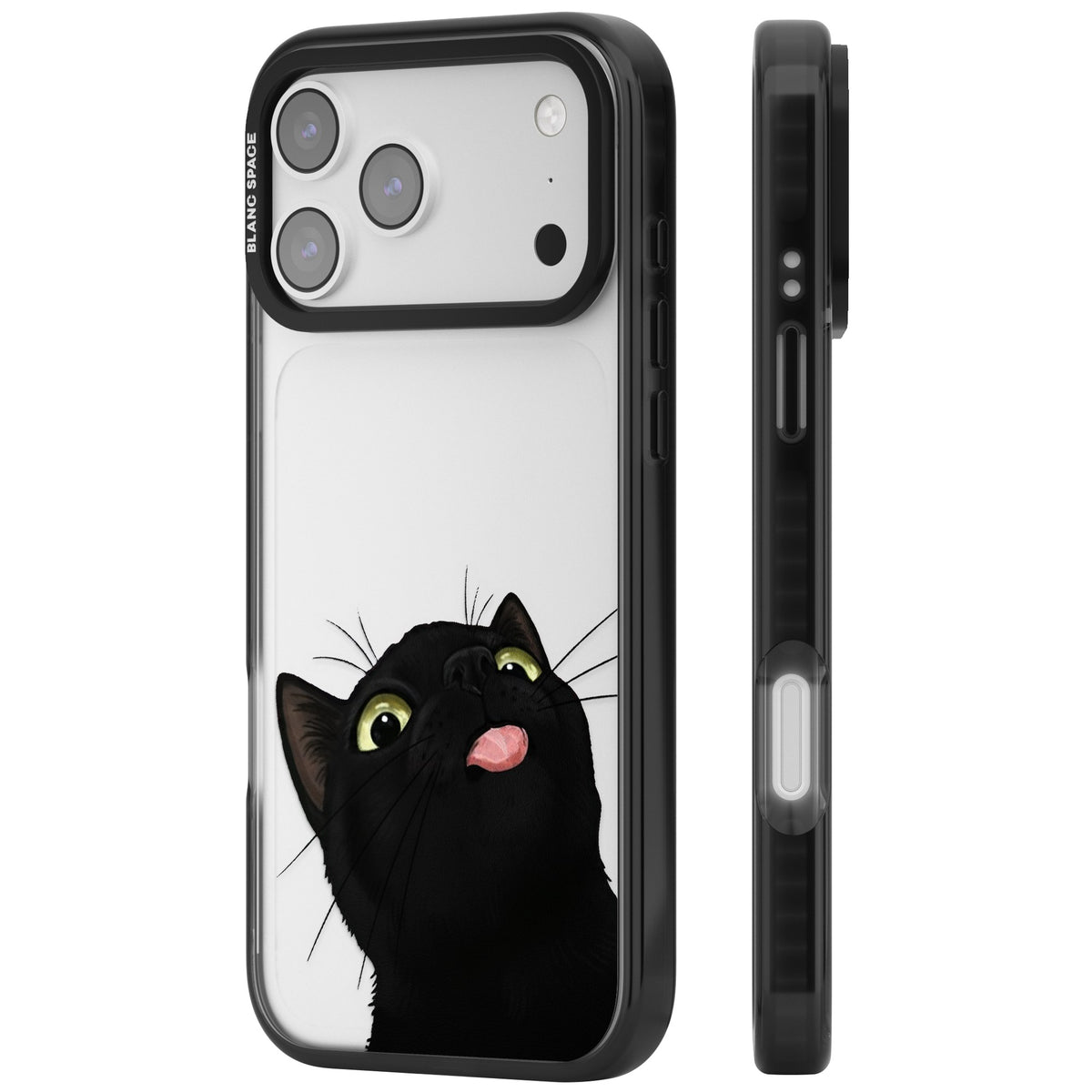 Black Cat Energy iPhone 17 Pro Max Impact Black Phone Case side