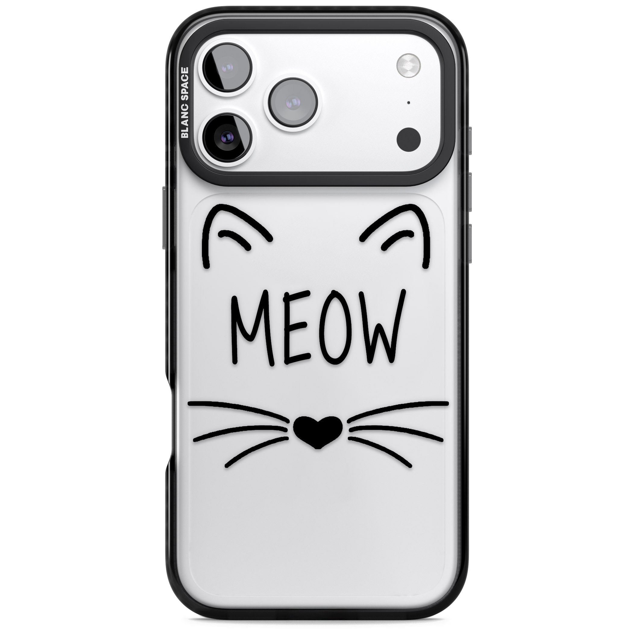 Cat Whiskers iPhone 17 Pro Impact Black Phone Case