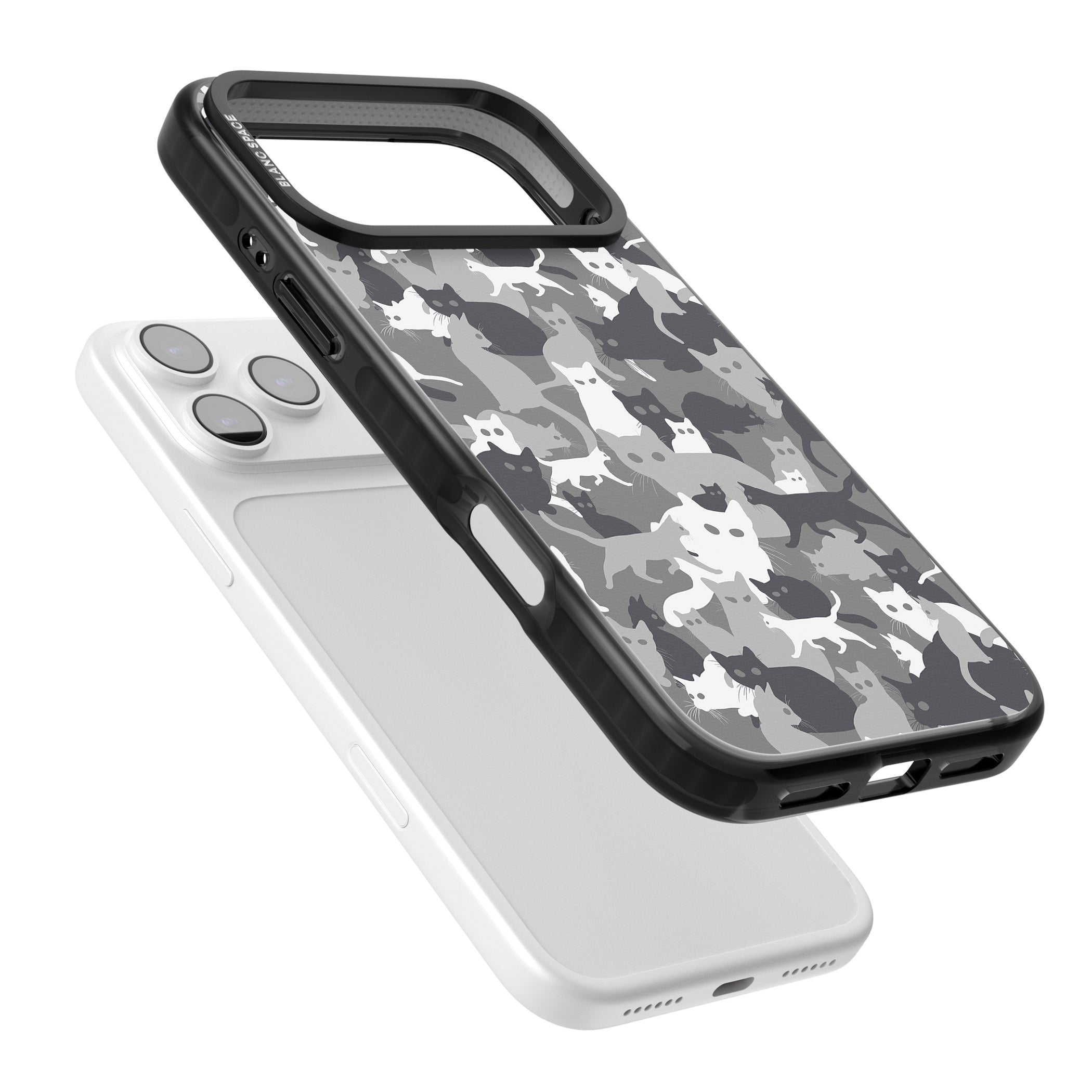 Dark Grey Cat Camouflage iPhone 17 Pro Impact Black Phone Case Colours