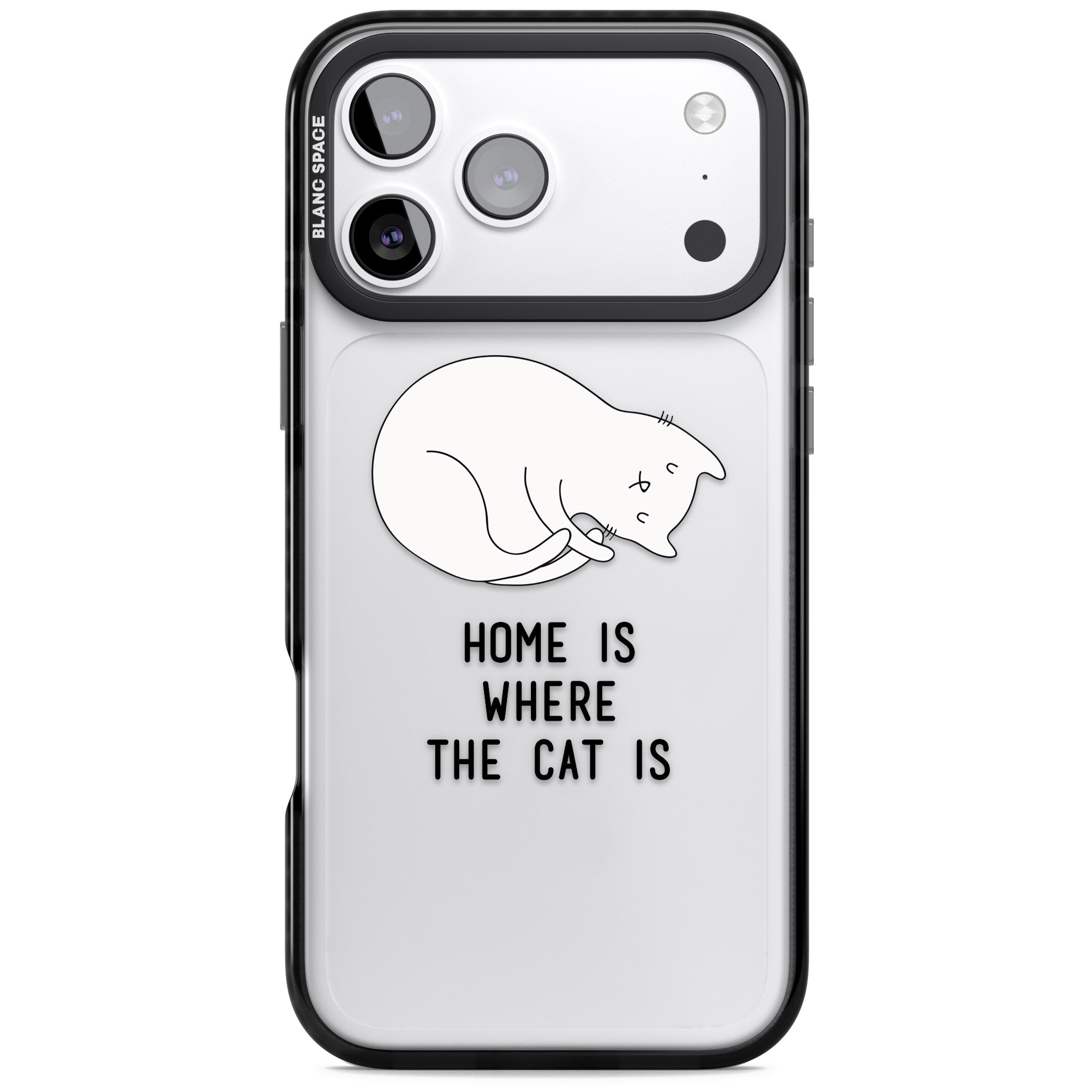 Home Is Where The Cat Is iPhone 17 Pro Impact Black Phone Case