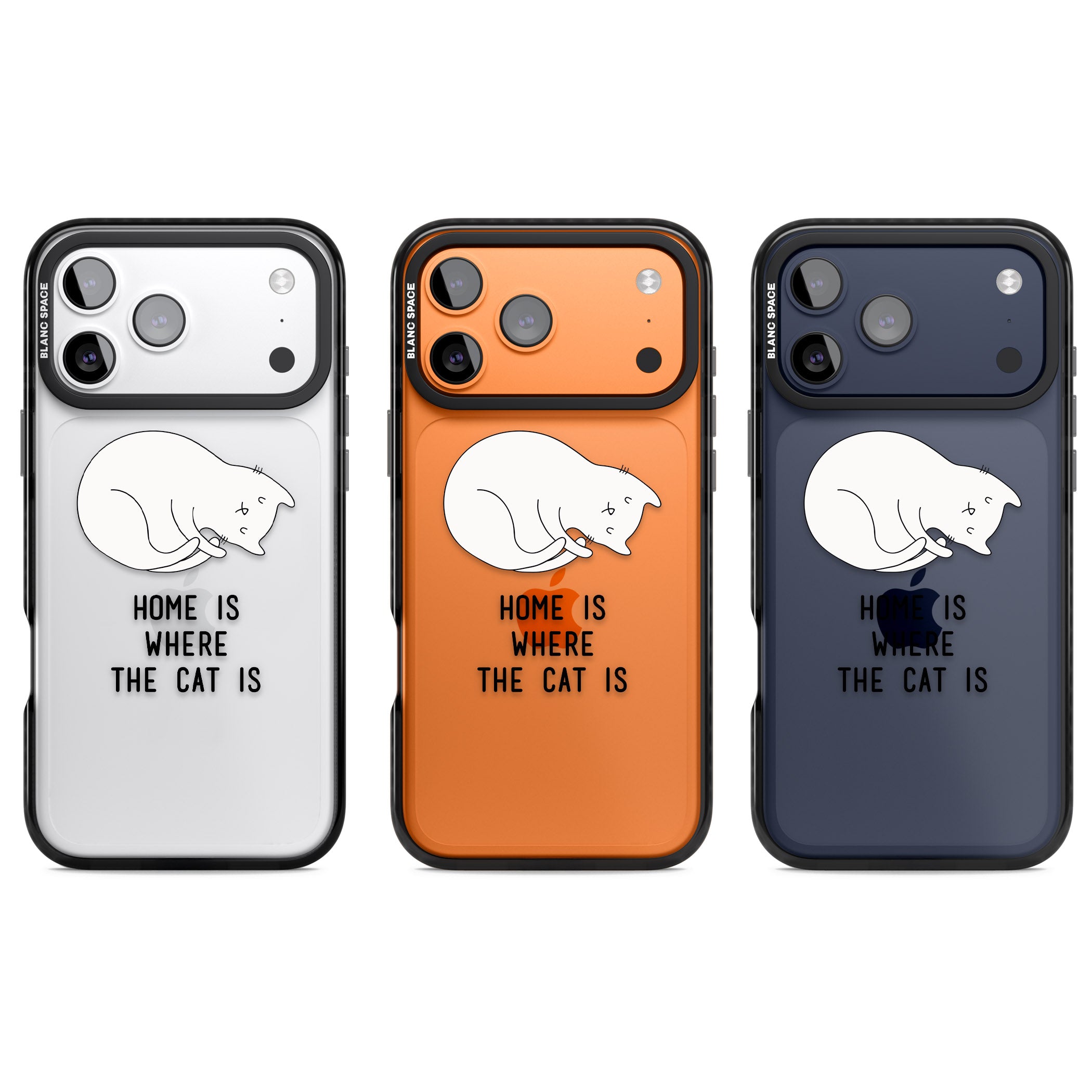 Home Is Where The Cat Is iPhone 17 Pro Impact Black Phone Case APT Impact Protection
