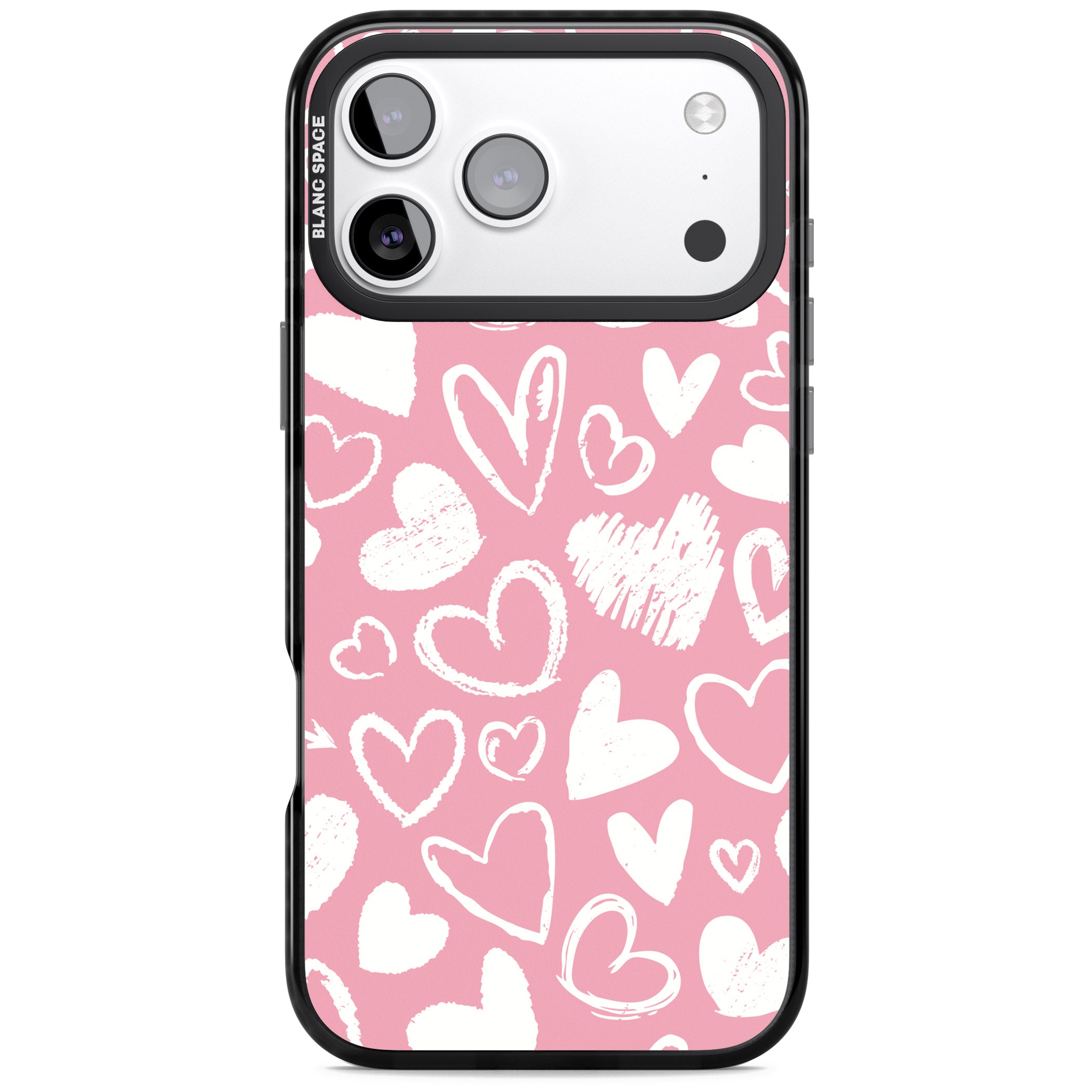 Chalk Hearts iPhone 17 Pro Impact Black Phone Case
