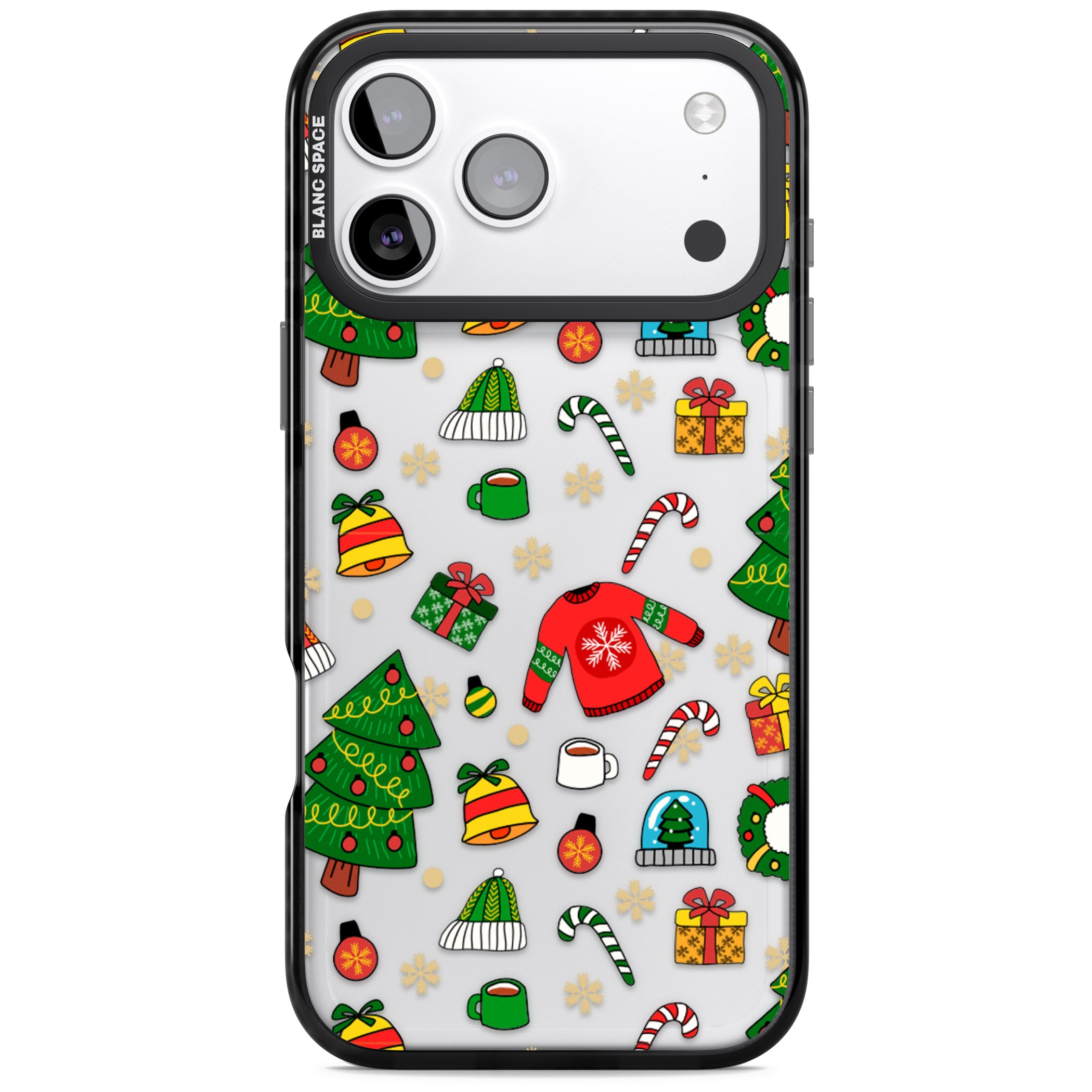 Christmas Mixture Pattern iPhone 17 Pro Impact Black Phone Case