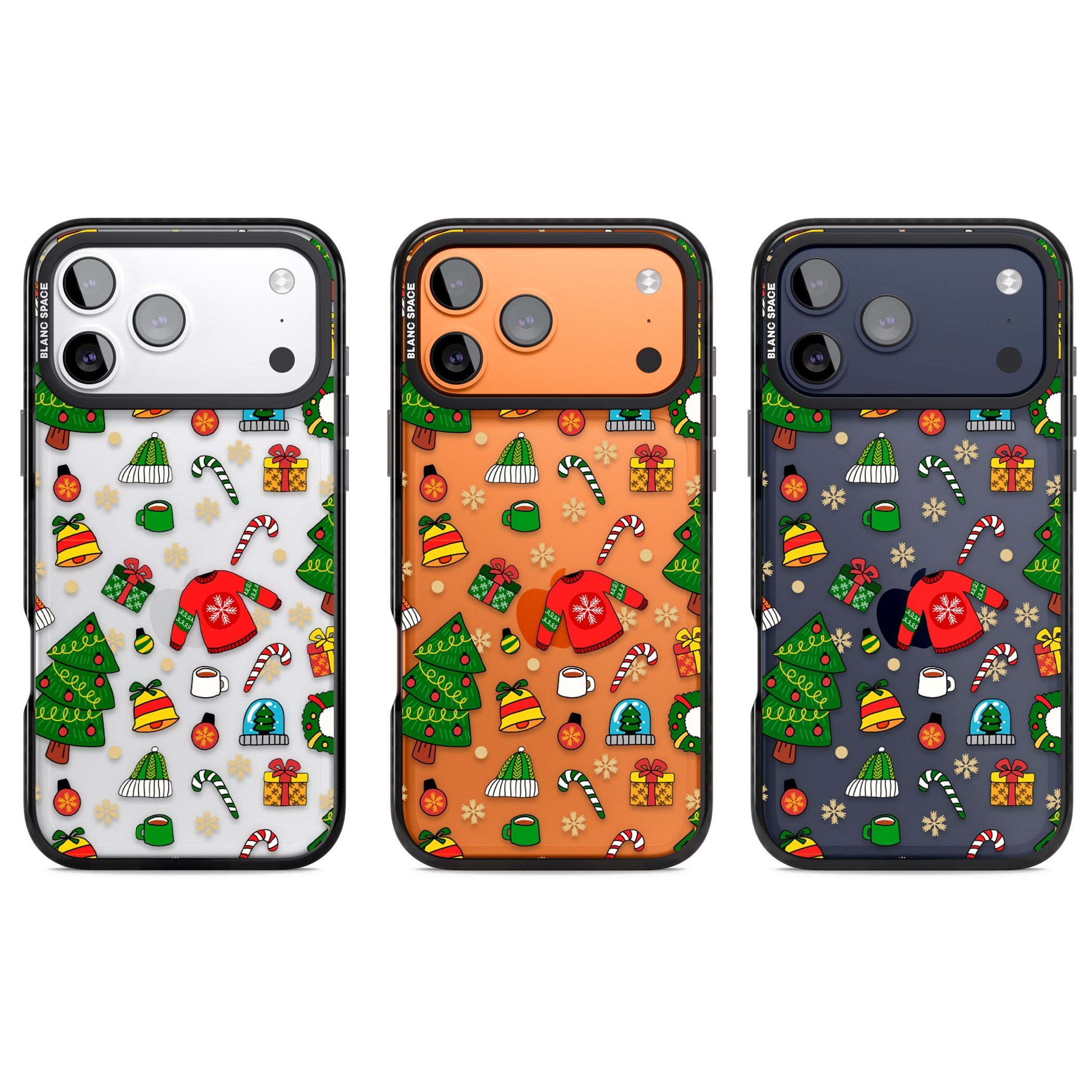 Christmas Mixture Pattern iPhone 17 Pro Impact Black Phone Case APT Impact Protection