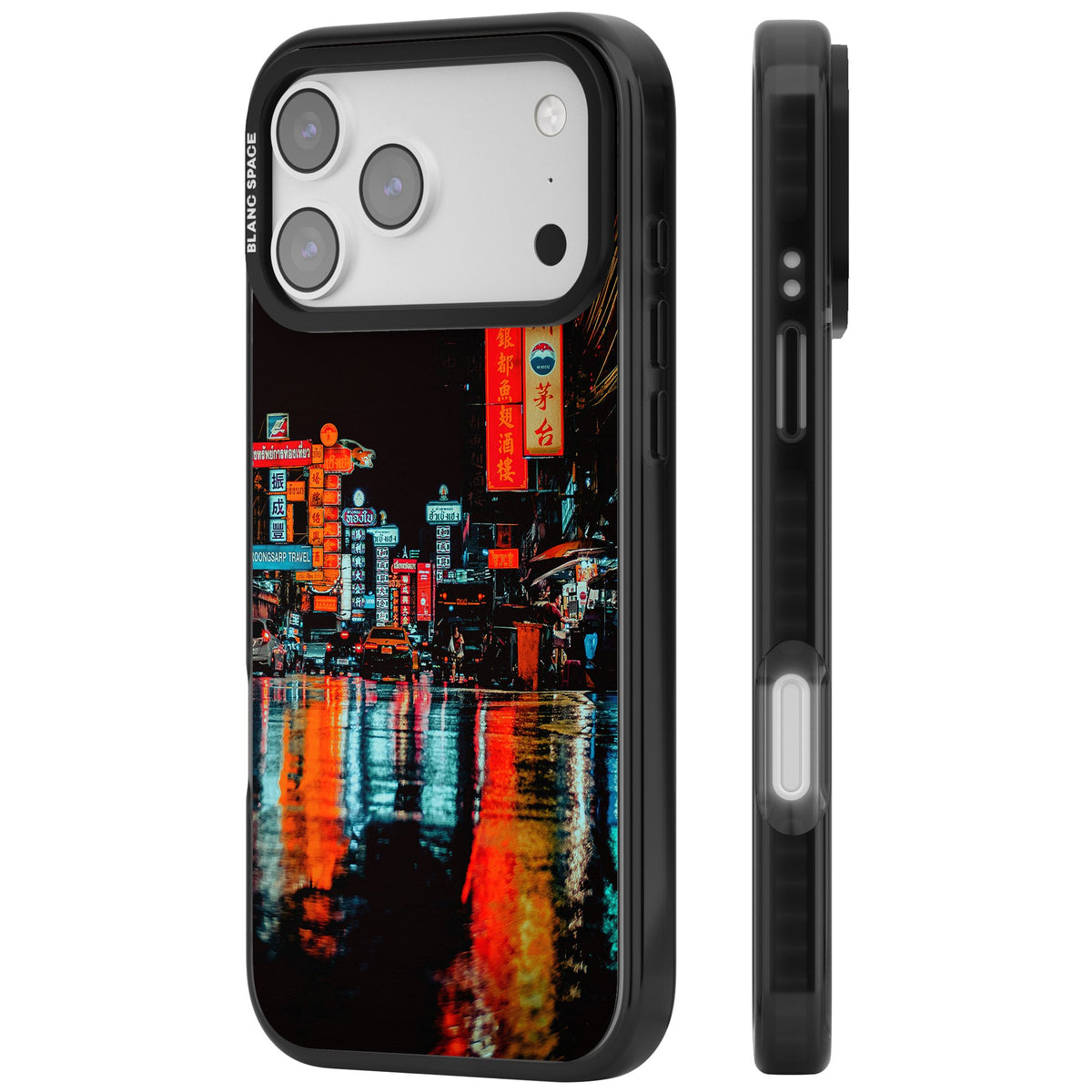 Neon City iPhone 17 Pro Max Impact Black Phone Case side
