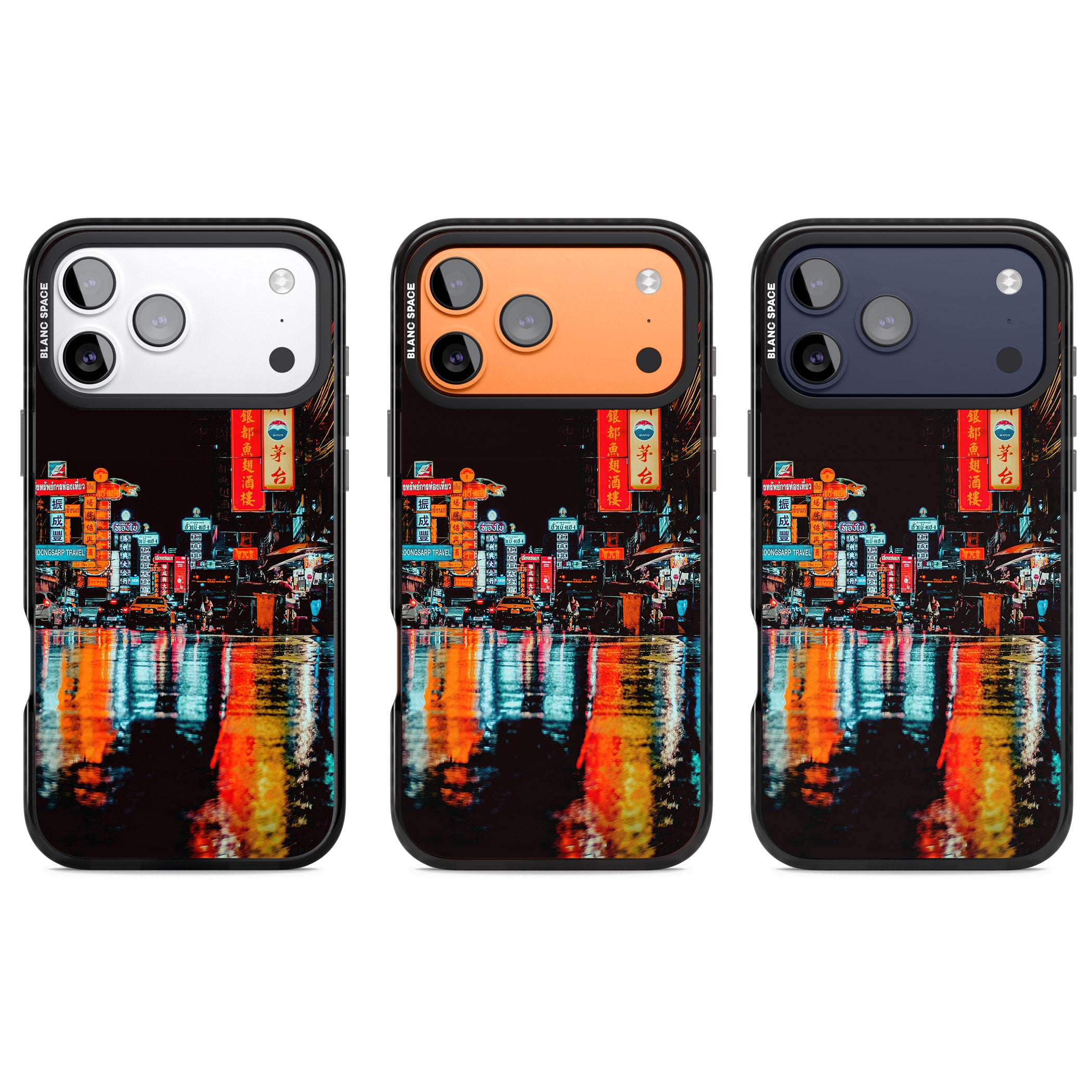 Neon City iPhone 17 Pro Impact Black Phone Case APT Impact Protection