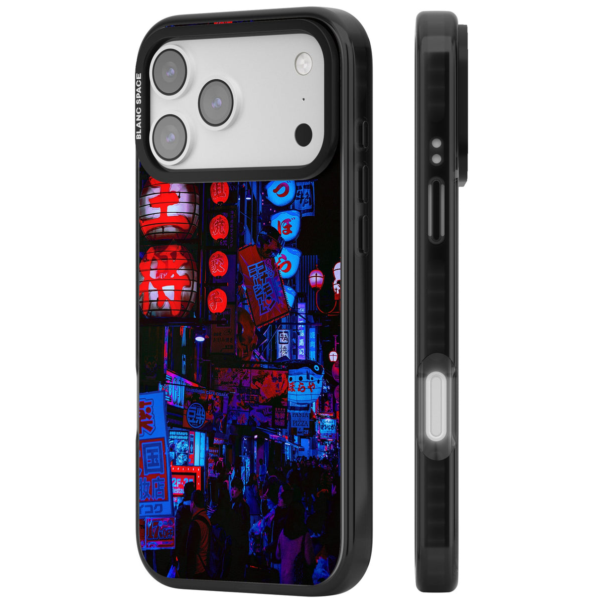 Neon Tokyo iPhone 17 Pro Max Impact Black Phone Case side