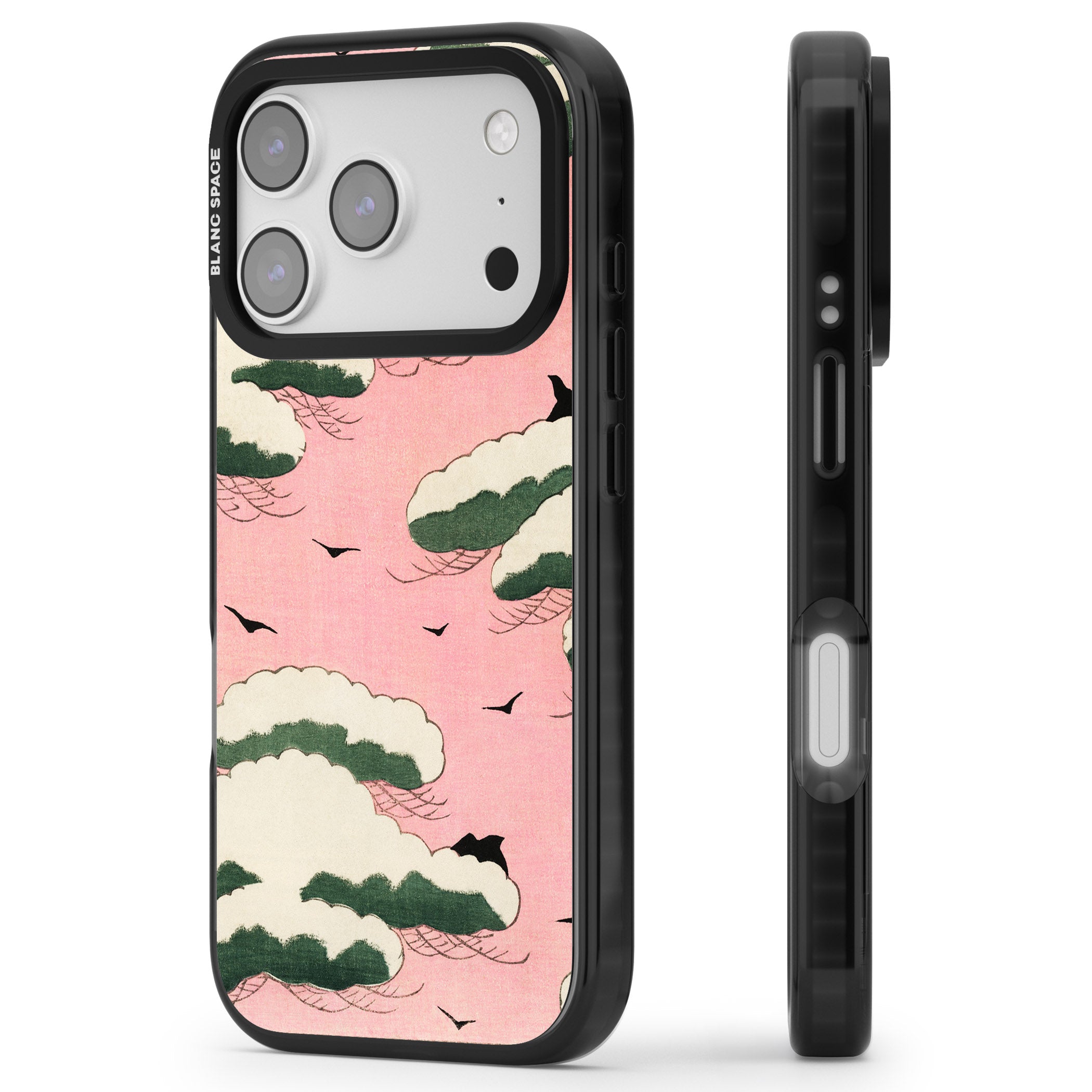 Japanese Pink Sky iPhone 17 Pro Impact Black Phone Case Side Profile