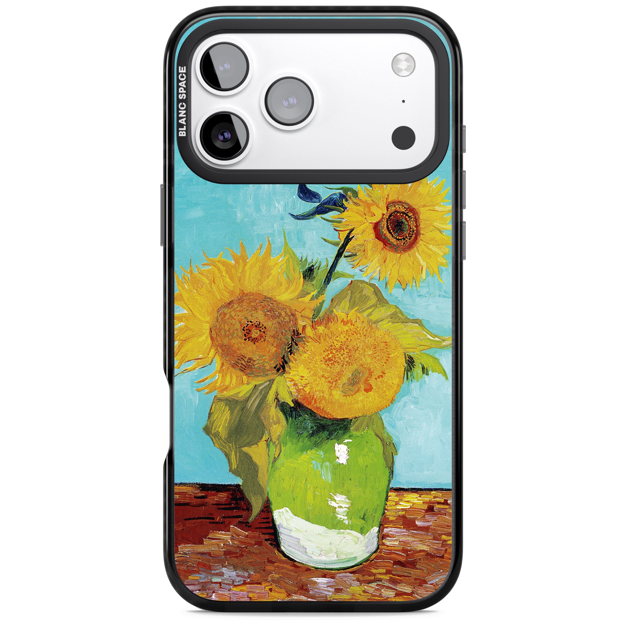 Vase With Three Sunflowers iPhone 17 Pro Impact Black Phone Case