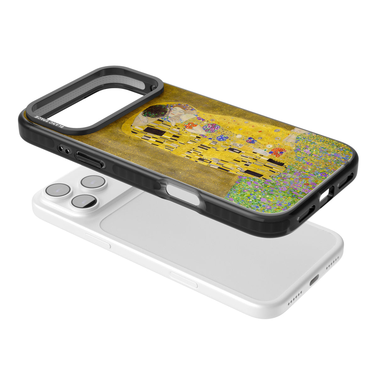 The Kiss iPhone 17 Pro Max Impact Black Phone Case angled