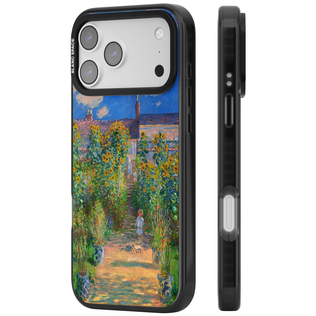 Garden at Vetheuil iPhone 17 Pro Max Impact Black Phone Case side