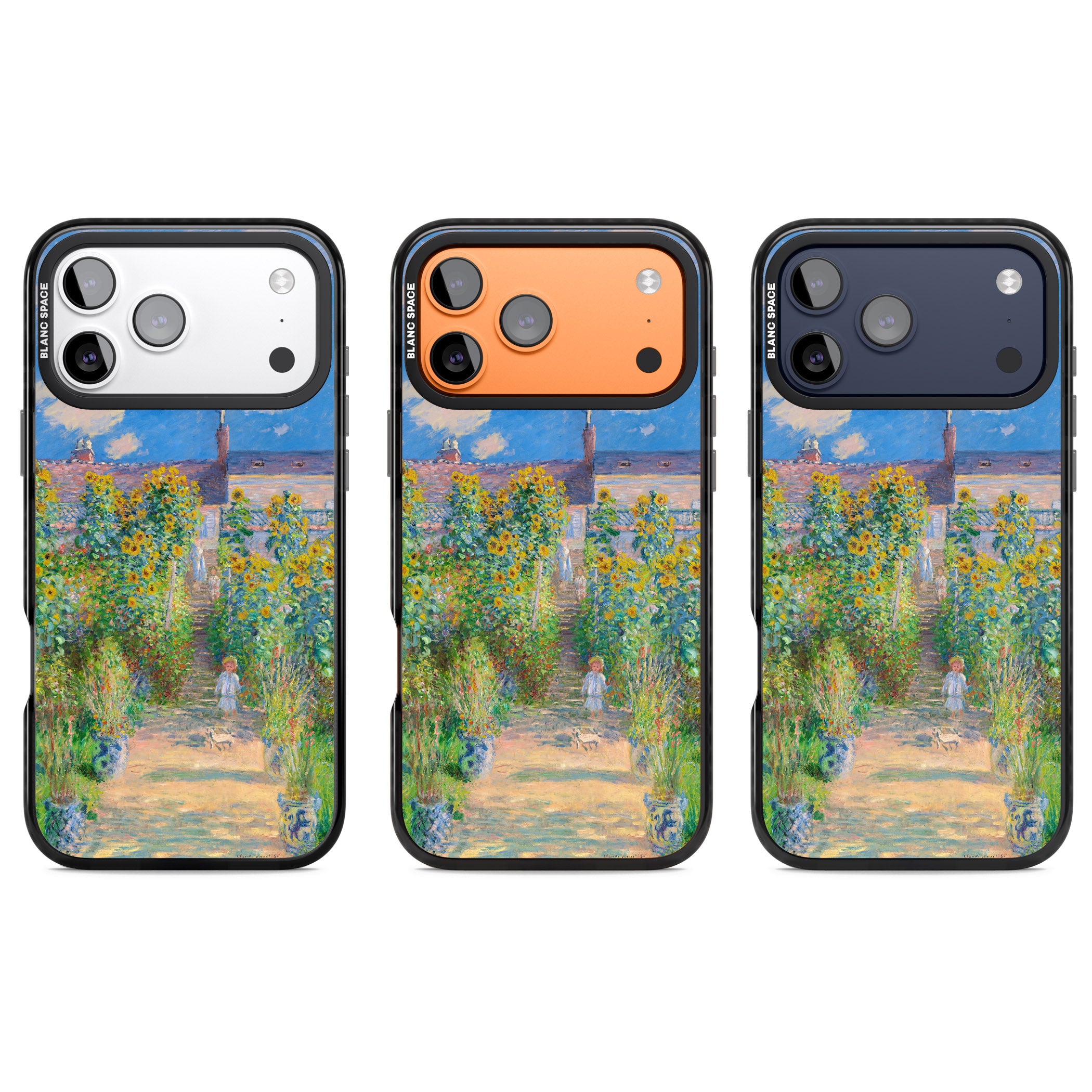 Garden at Vetheuil iPhone 17 Pro Impact Black Phone Case APT Impact Protection