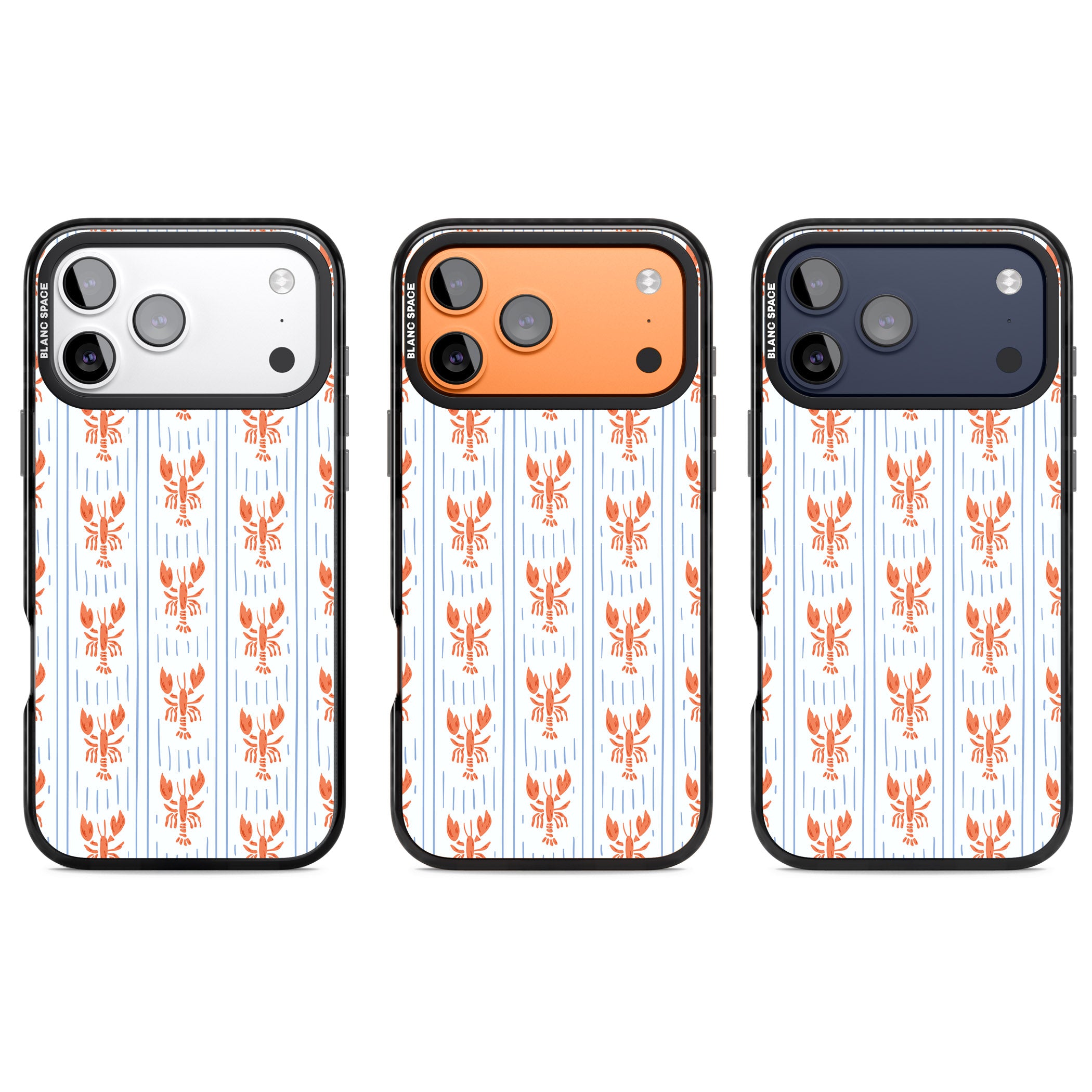 Lobster Stripes iPhone 17 Pro Impact Black Phone Case APT Impact Protection