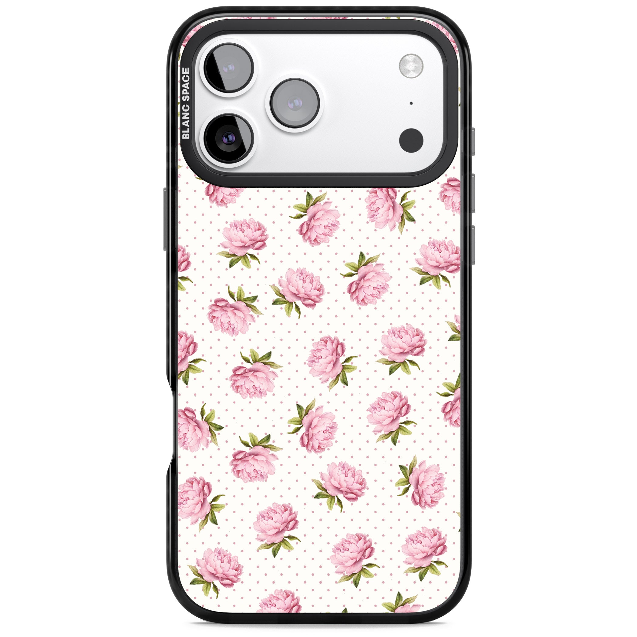 Soft Peonies iPhone 17 Pro Impact Black Phone Case