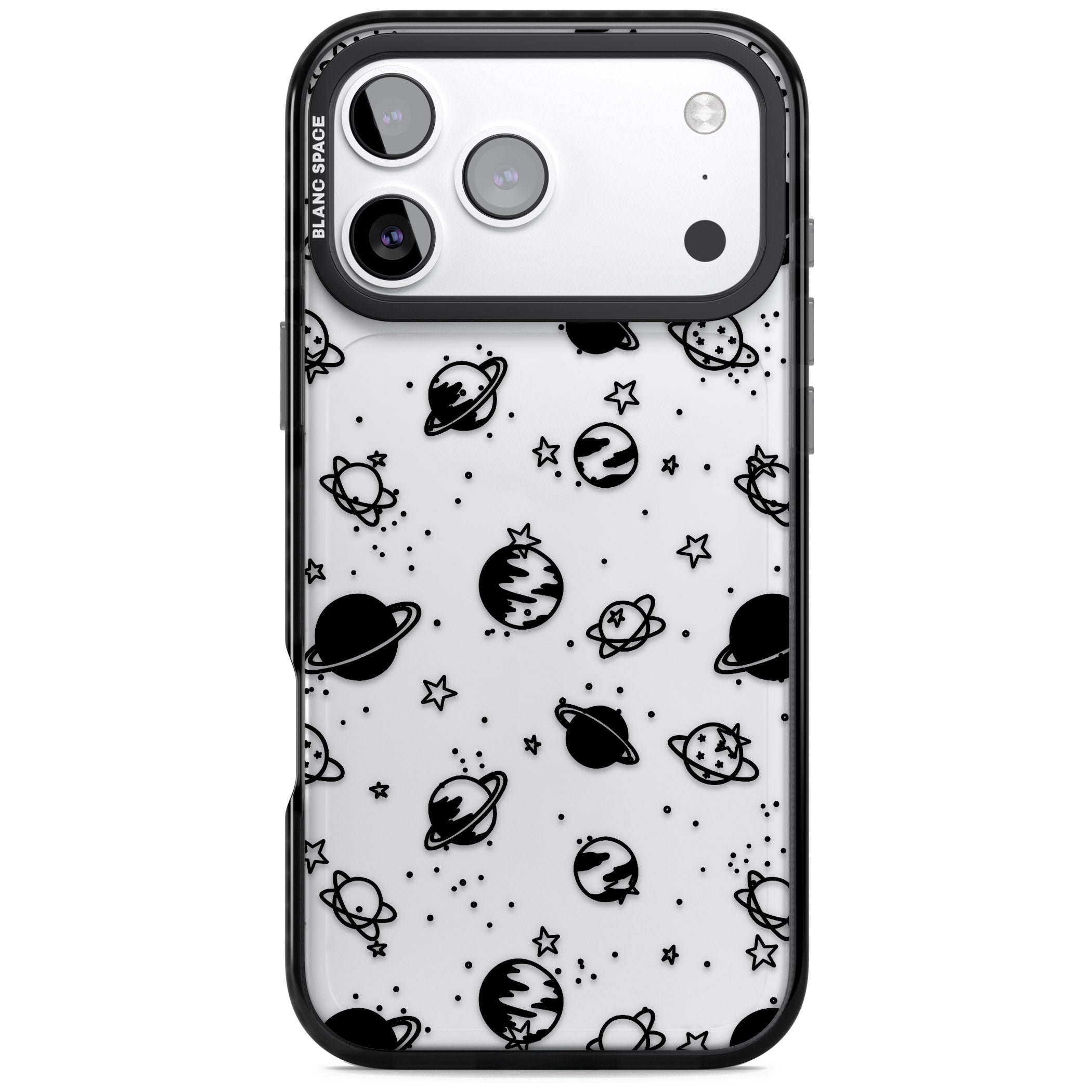 Black Planets iPhone 17 Pro Impact Black Phone Case