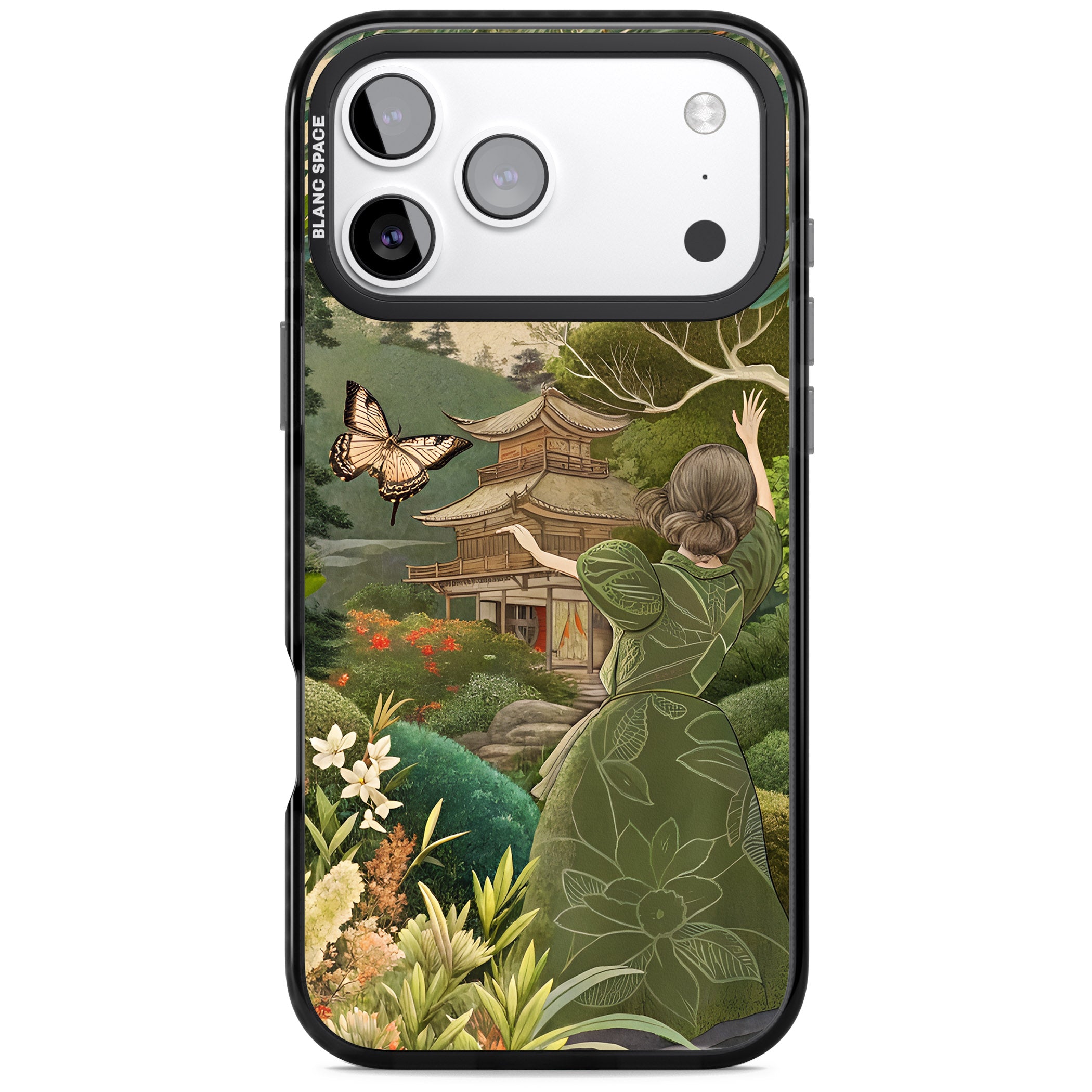 Japanese Nature iPhone 17 Pro Impact Black Phone Case