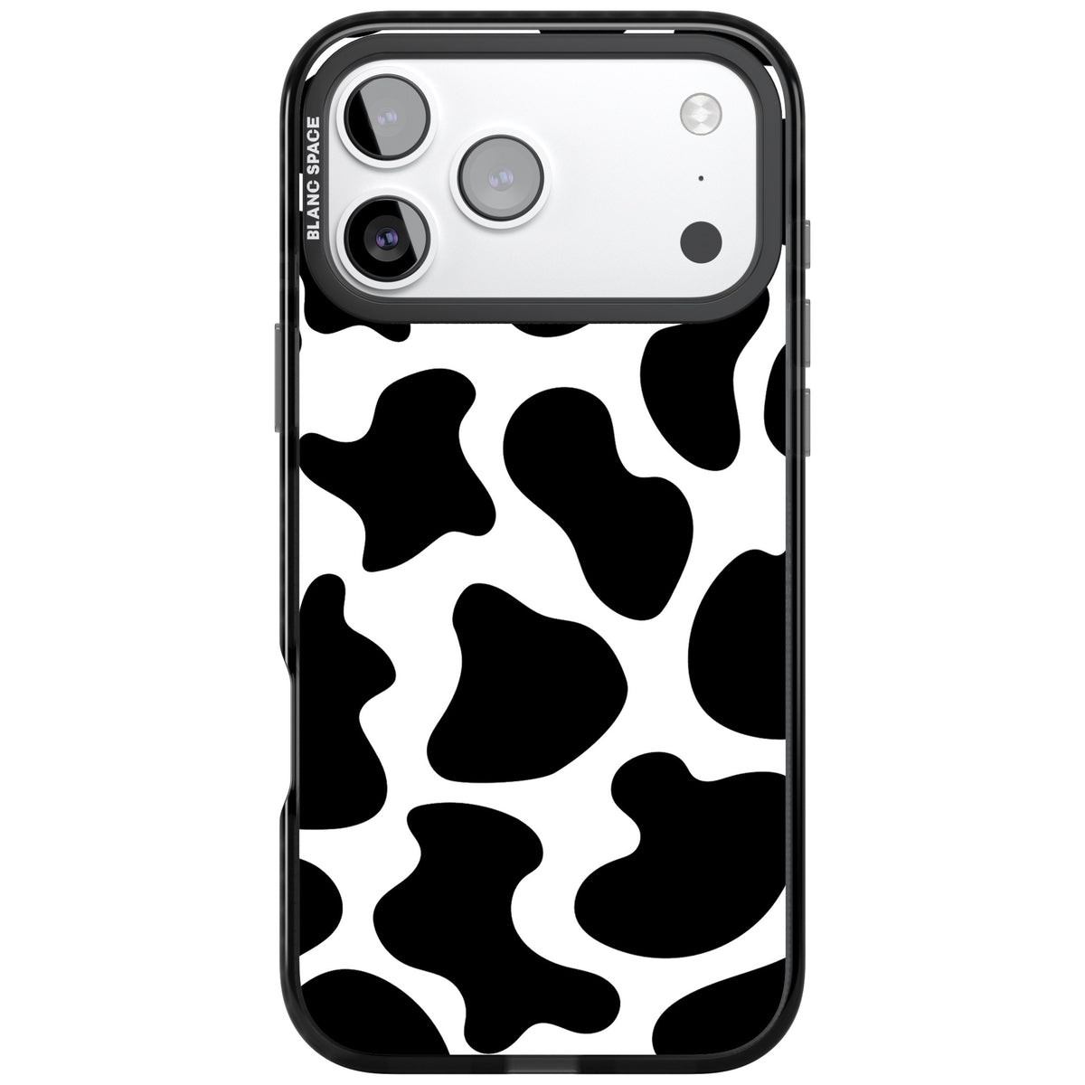 Cow Print iPhone 17 Pro Max Impact Black Phone Case front