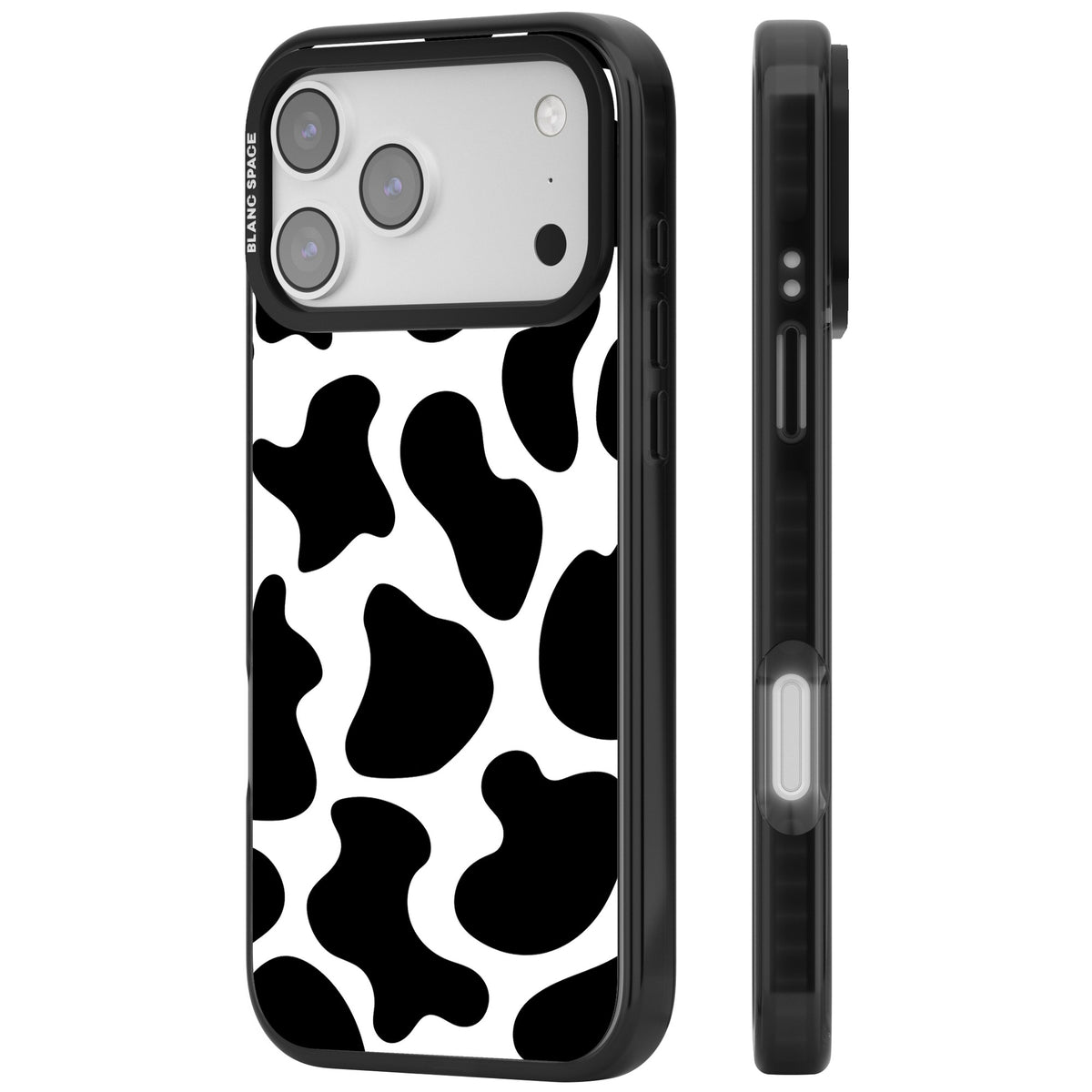 Cow Print iPhone 17 Pro Max Impact Black Phone Case side