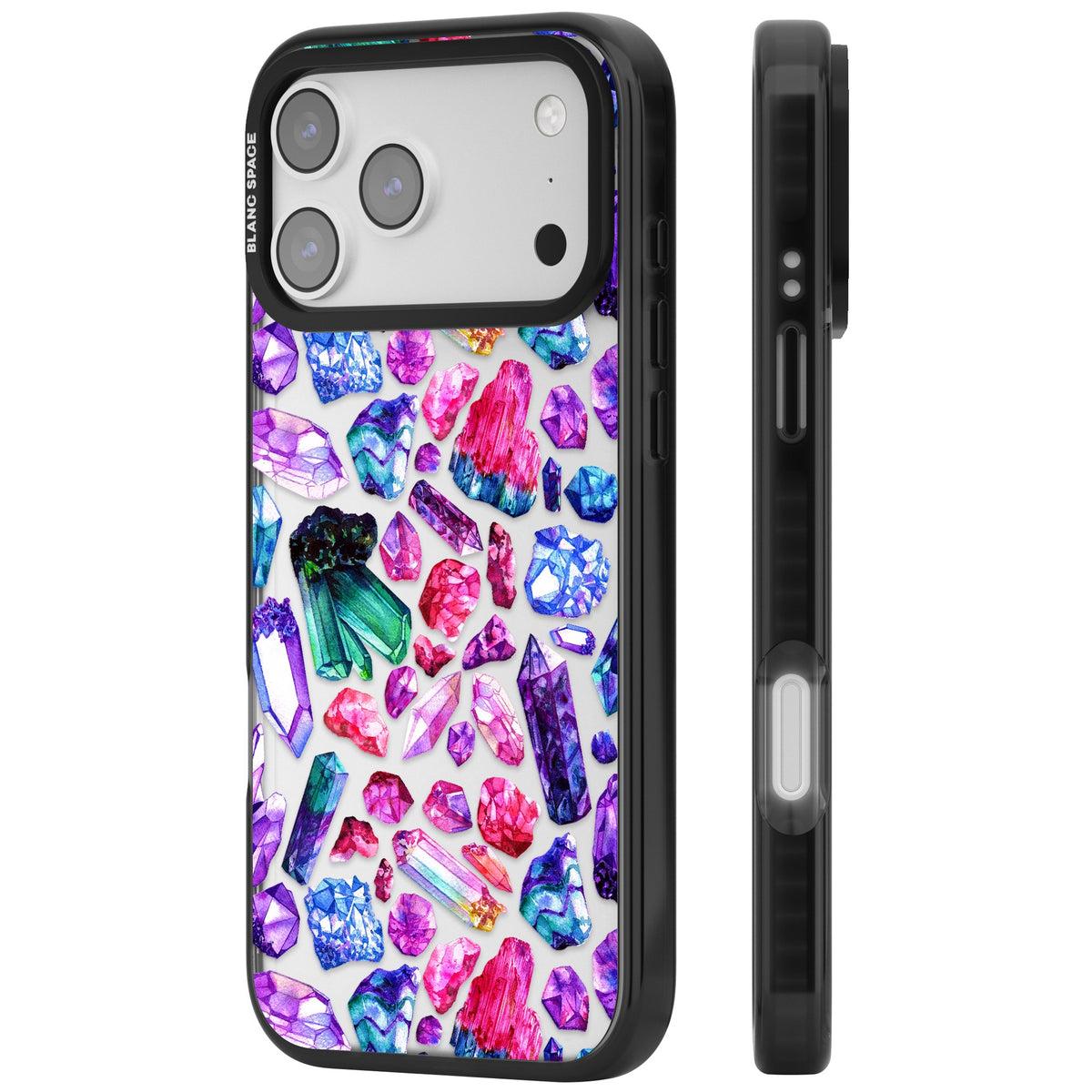 Rainbow Crystals iPhone 17 Pro Max Impact Black Phone Case side