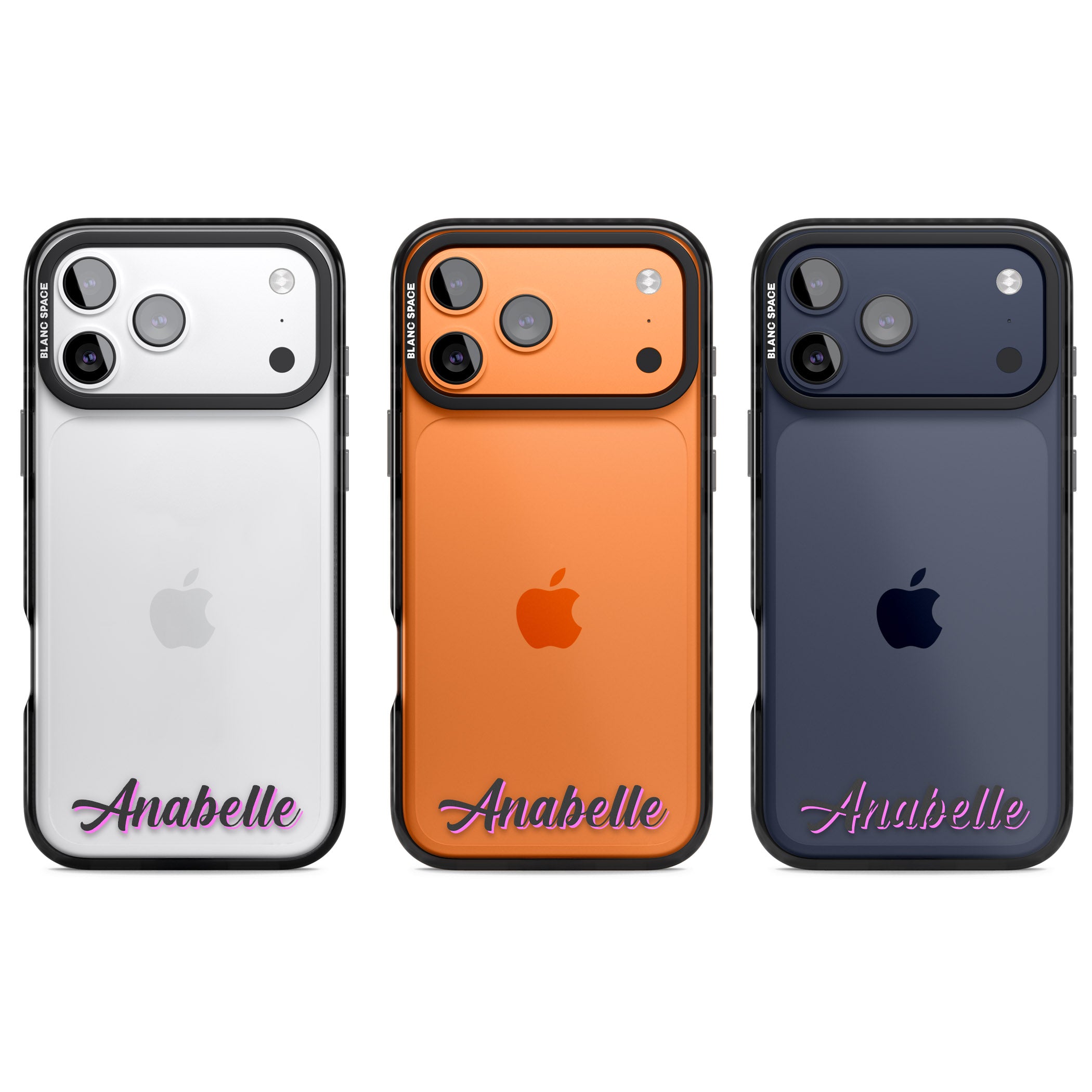 Personalised Cute Bottom Name iPhone 17 Pro Impact Black Phone Case APT Impact Protection