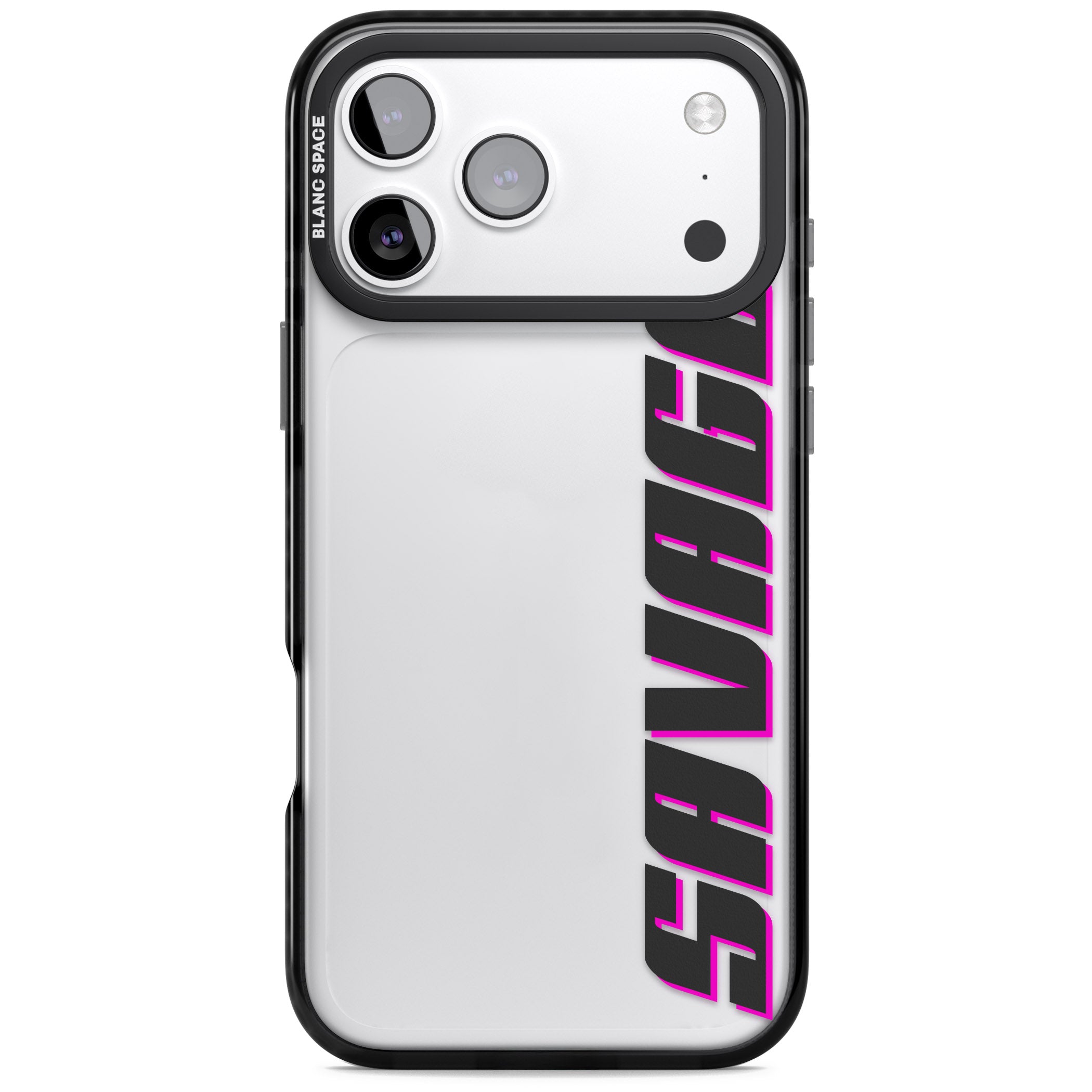 Personalised Cool Vertical Name iPhone 17 Pro Impact Black Phone Case