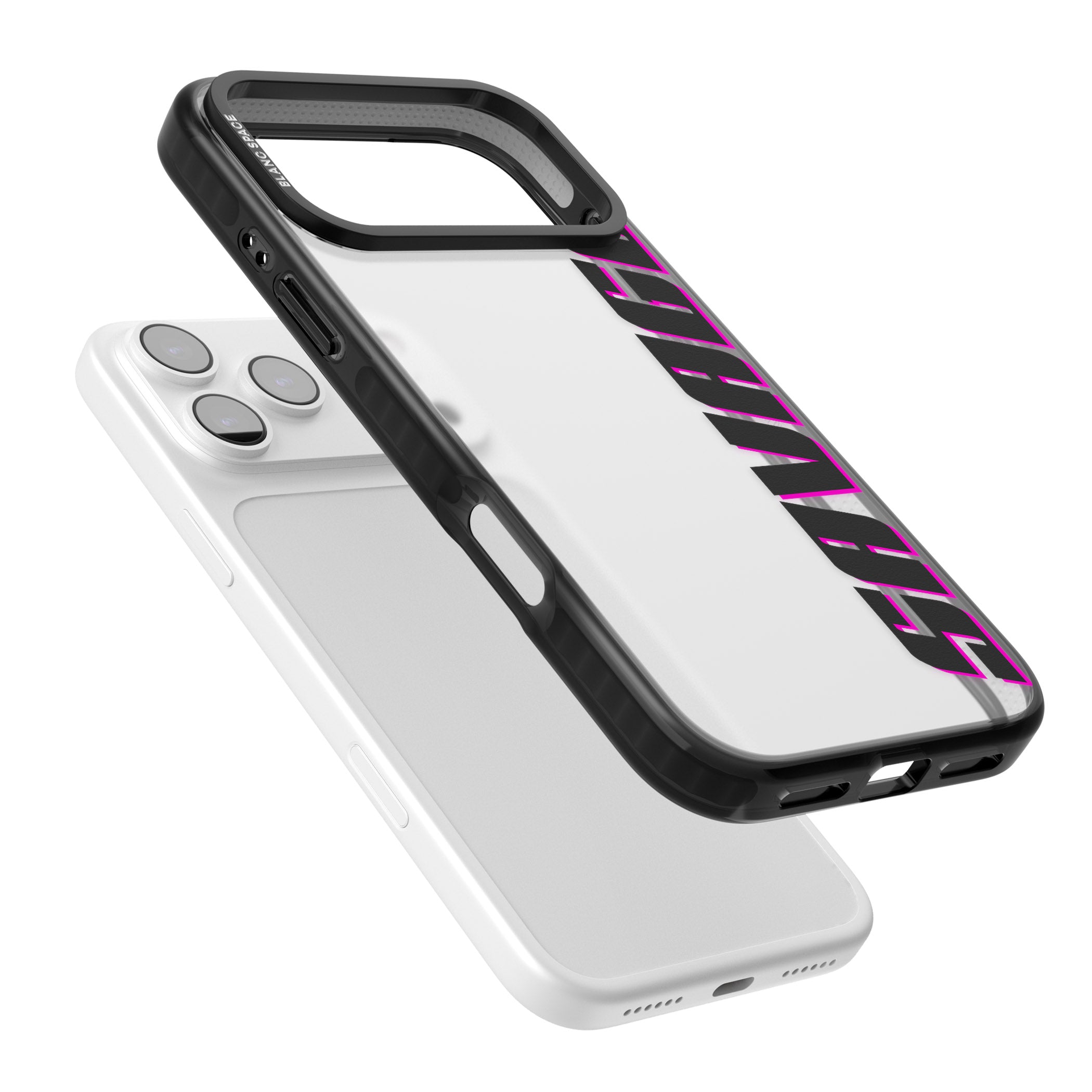 Personalised Cool Vertical Name iPhone 17 Pro Impact Black Phone Case Colours