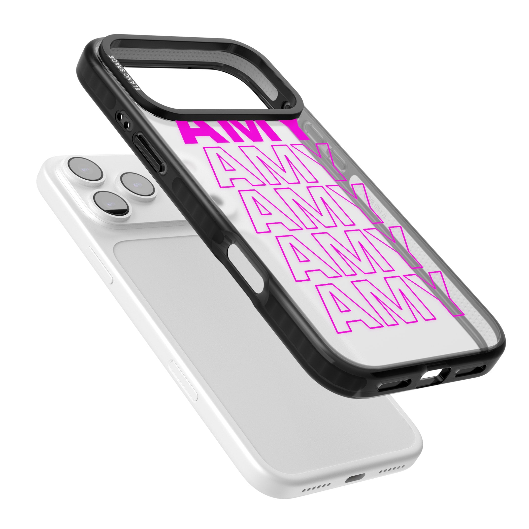 Personalised Bold Repeated Name iPhone 17 Pro Impact Black Phone Case Colours