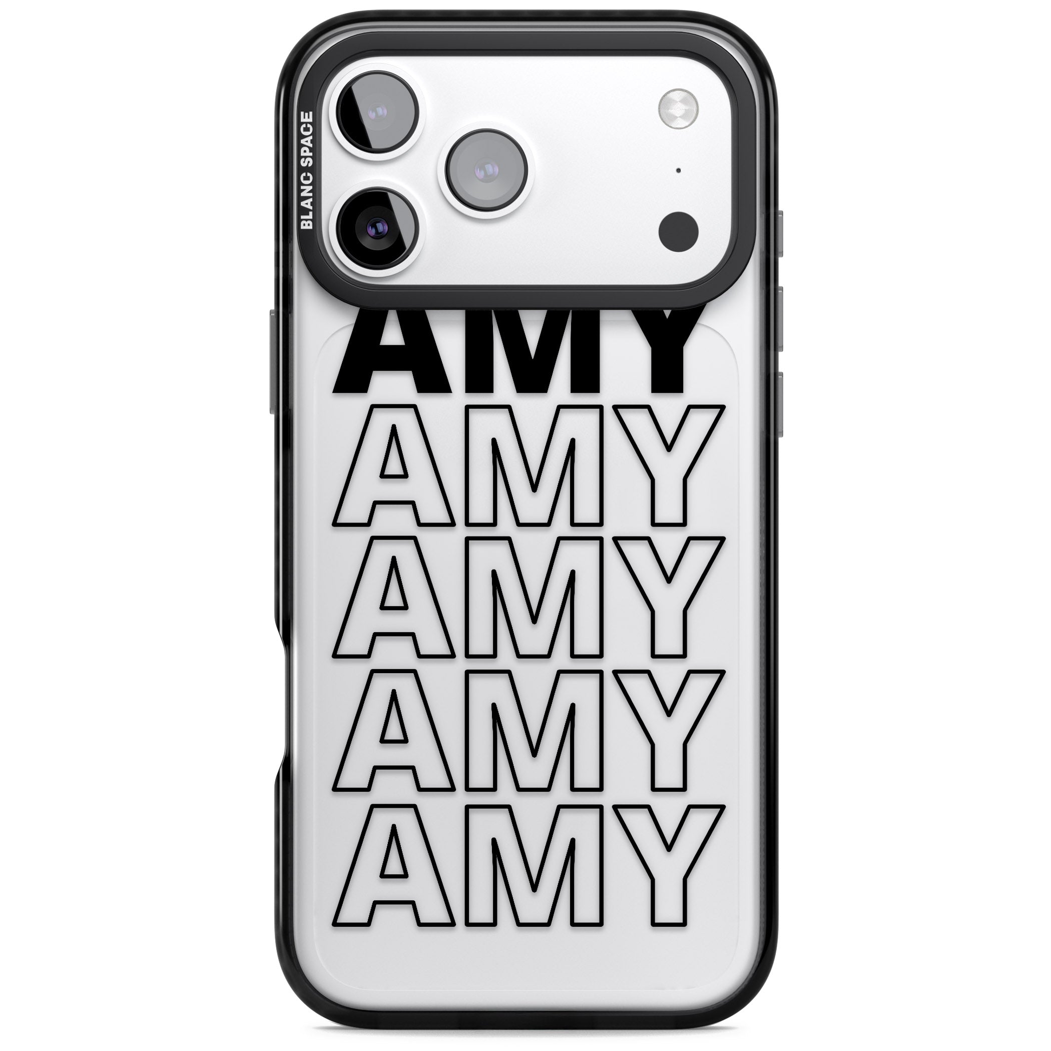 Personalised Bold Continous Name iPhone 17 Pro Impact Black Phone Case