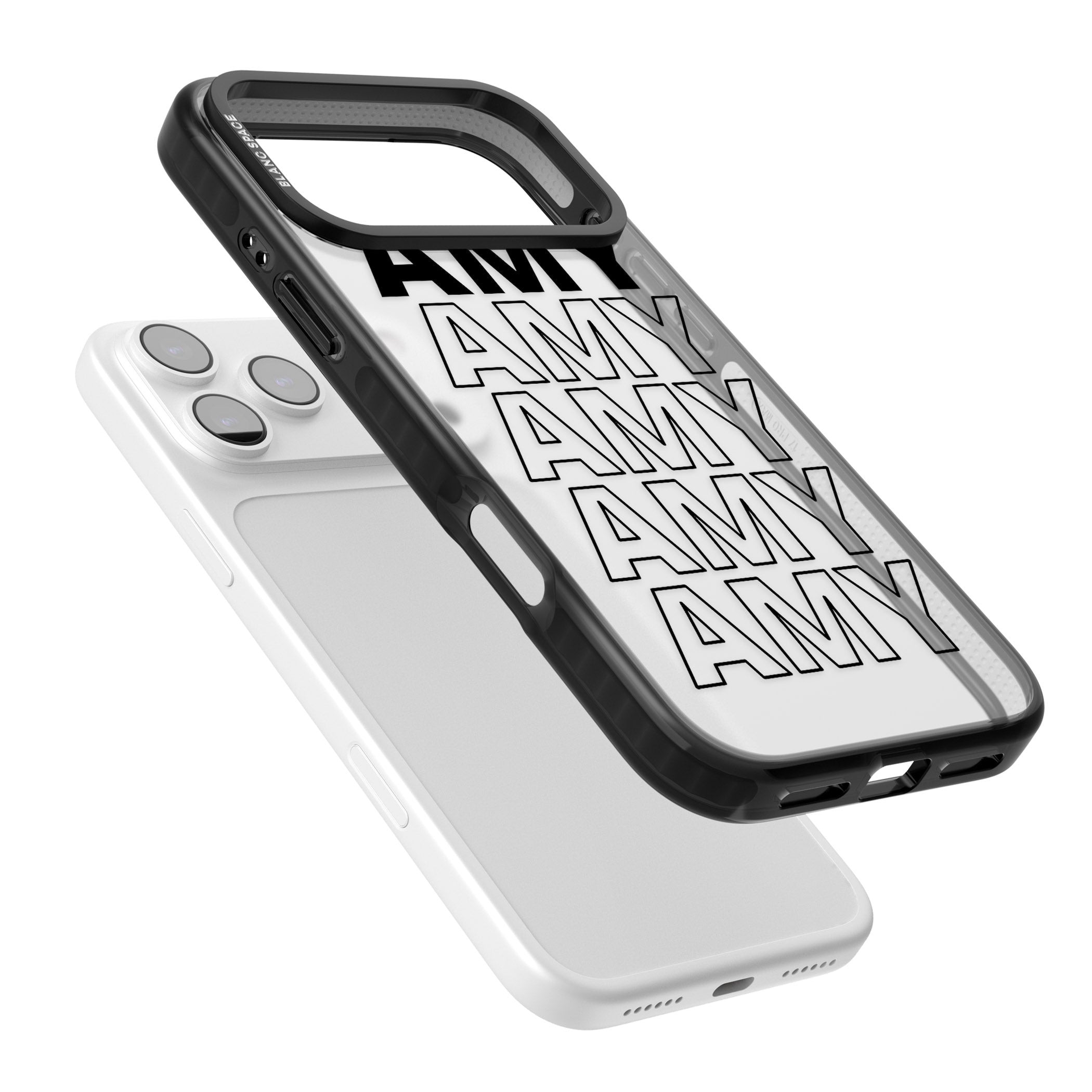 Personalised Bold Continous Name iPhone 17 Pro Impact Black Phone Case Colours