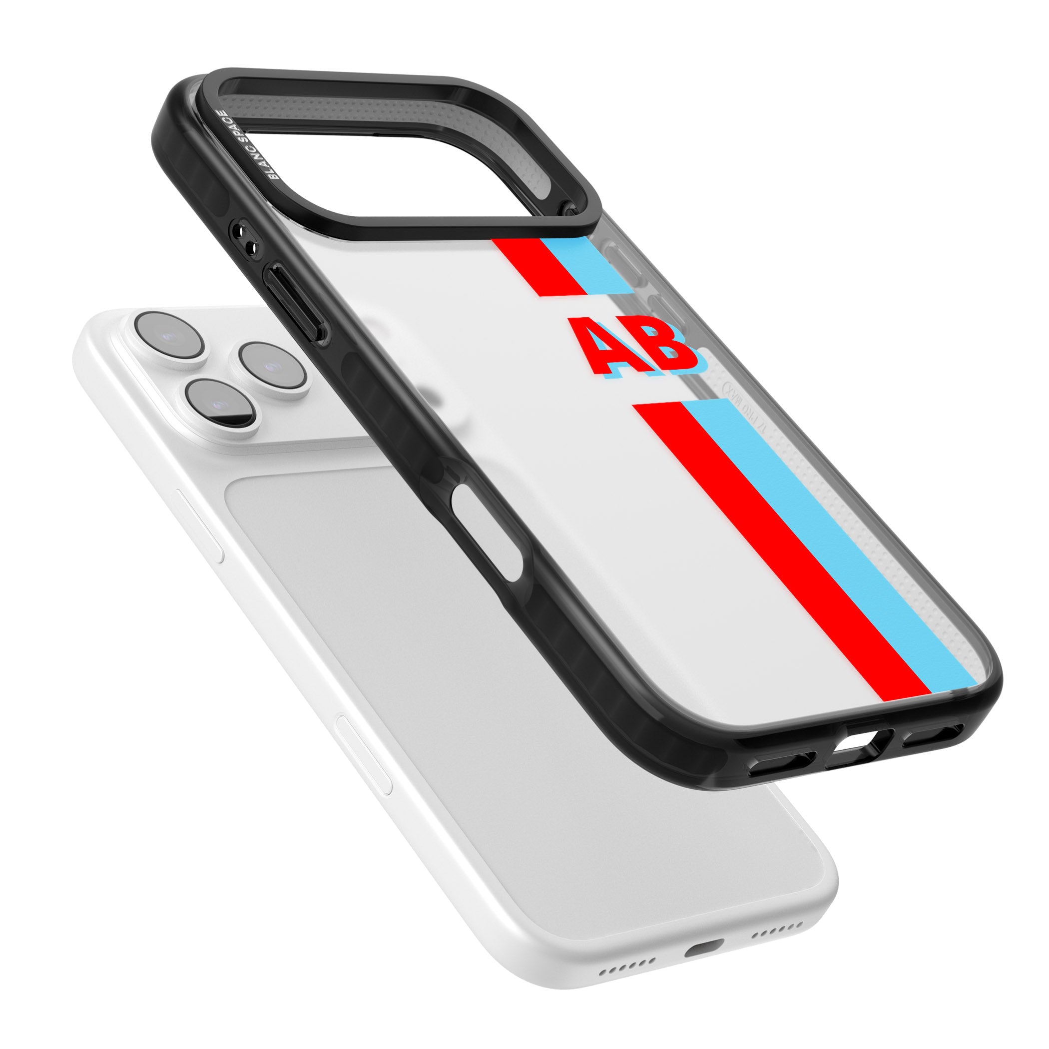 Personalised Bold Striped iPhone 17 Pro Impact Black Phone Case Colours