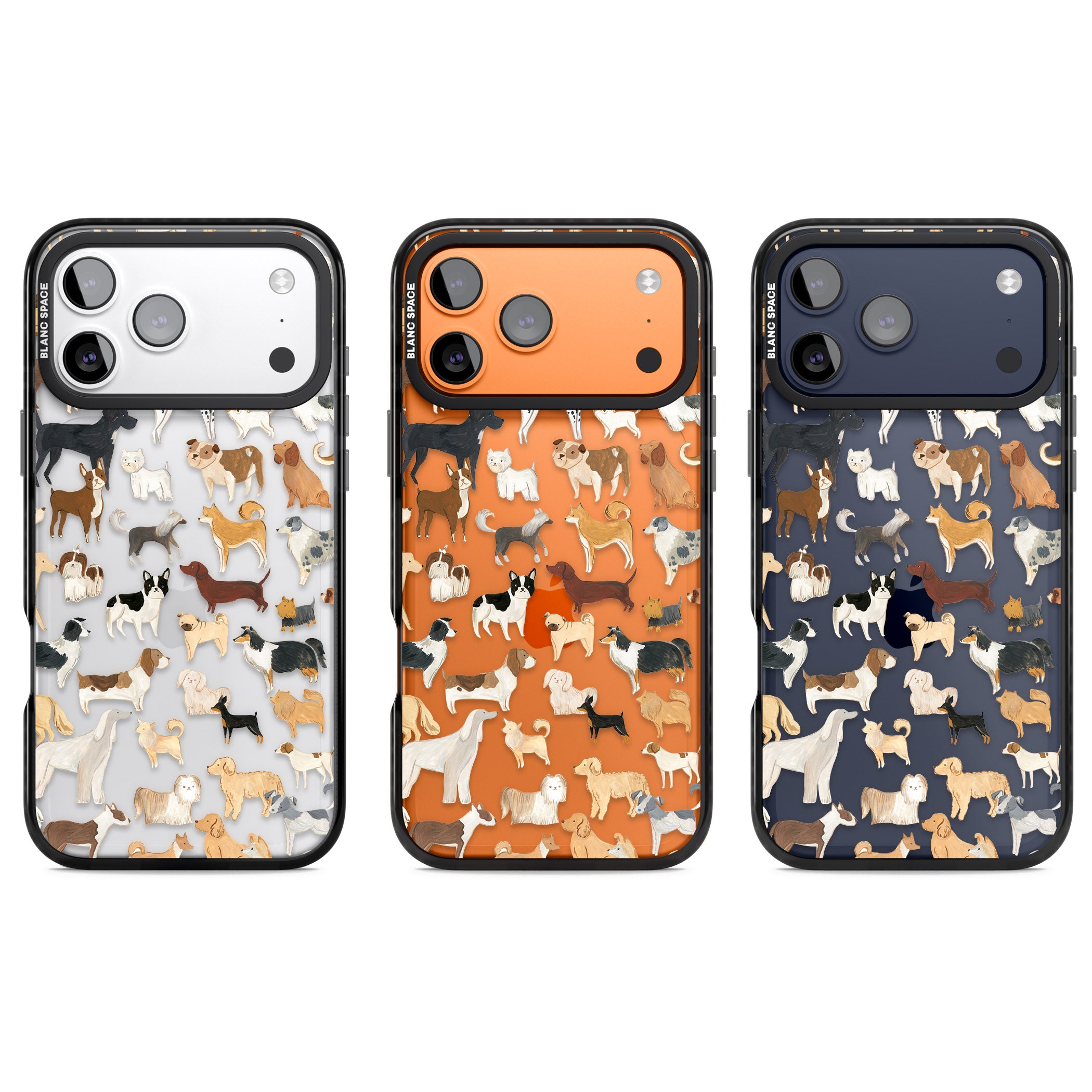Hand Painted Dogs iPhone 17 Pro Impact Black Phone Case APT Impact Protection